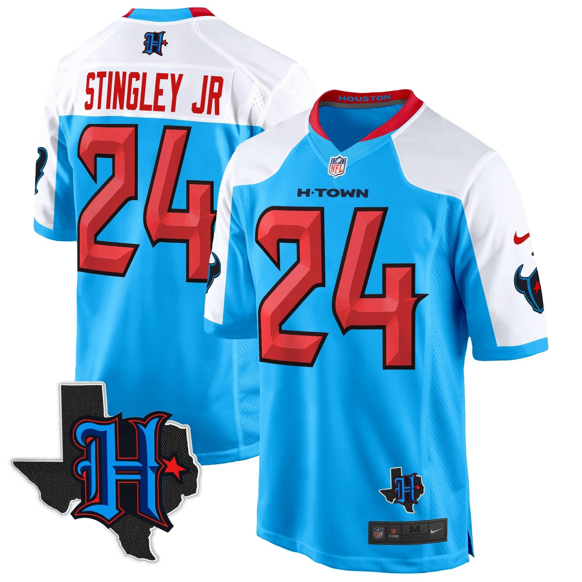 Camisa NFL Men’s Houston 2024 Texas Patch Game Jersey