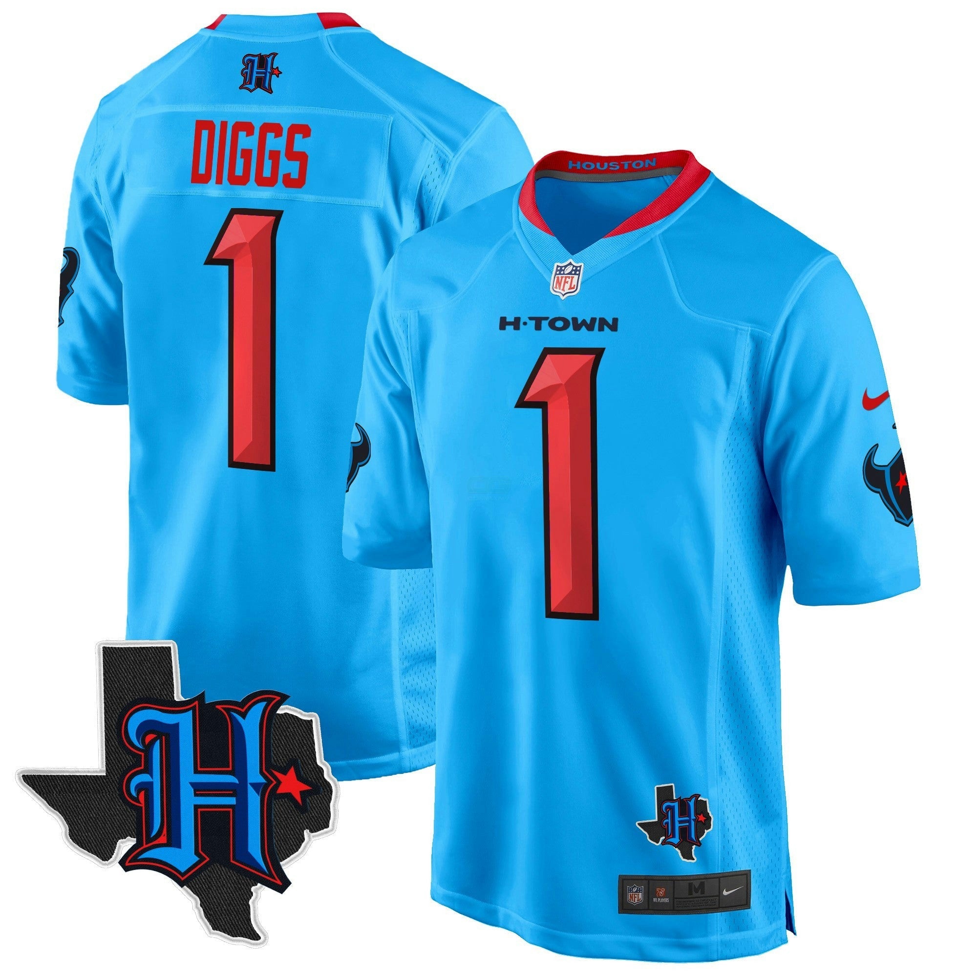 Camisa NFL Men’s Houston 2024 Texas Patch Game Jersey
