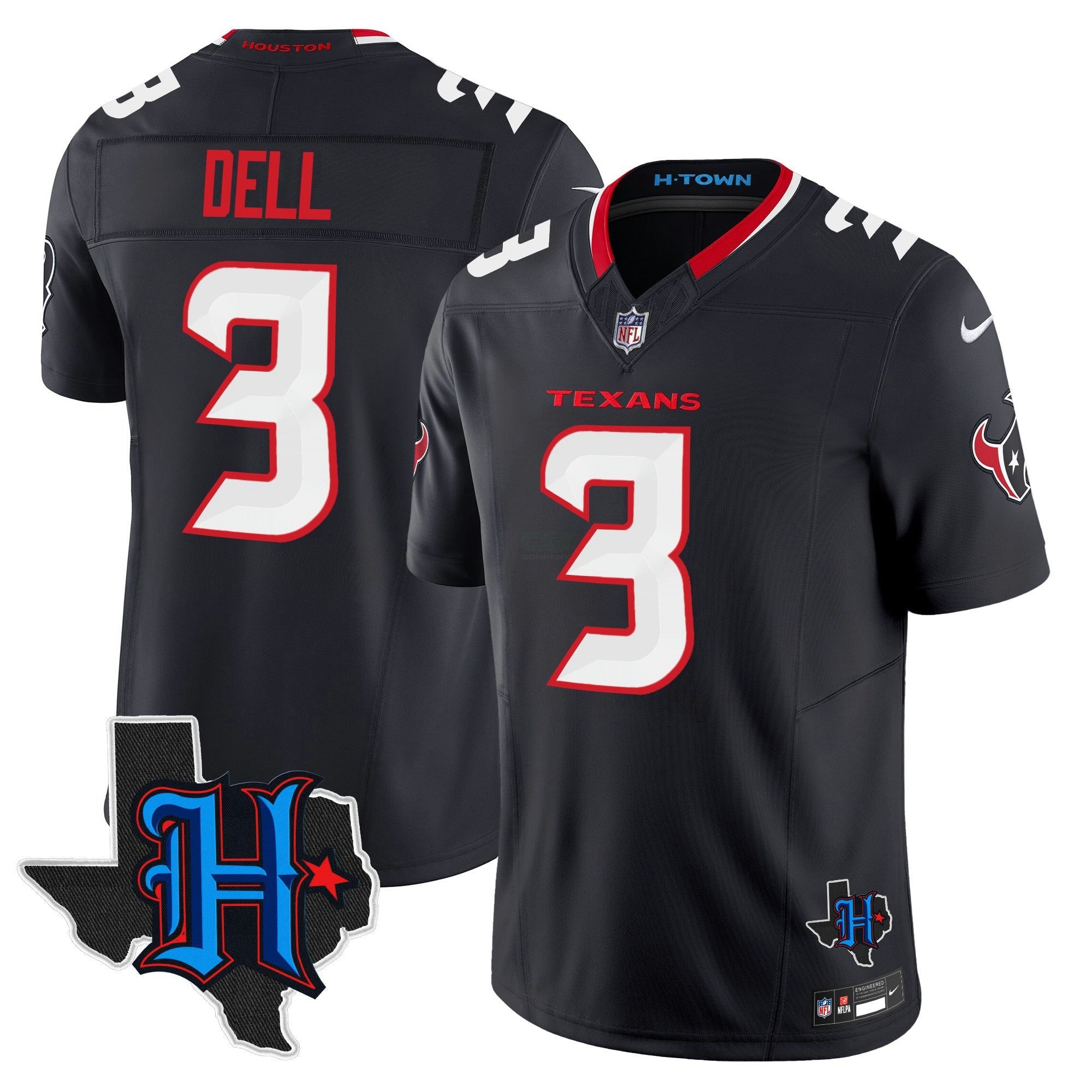 Camisa NFL Men’s Houston 2024 Texas Patch Vapor Limited Jersey