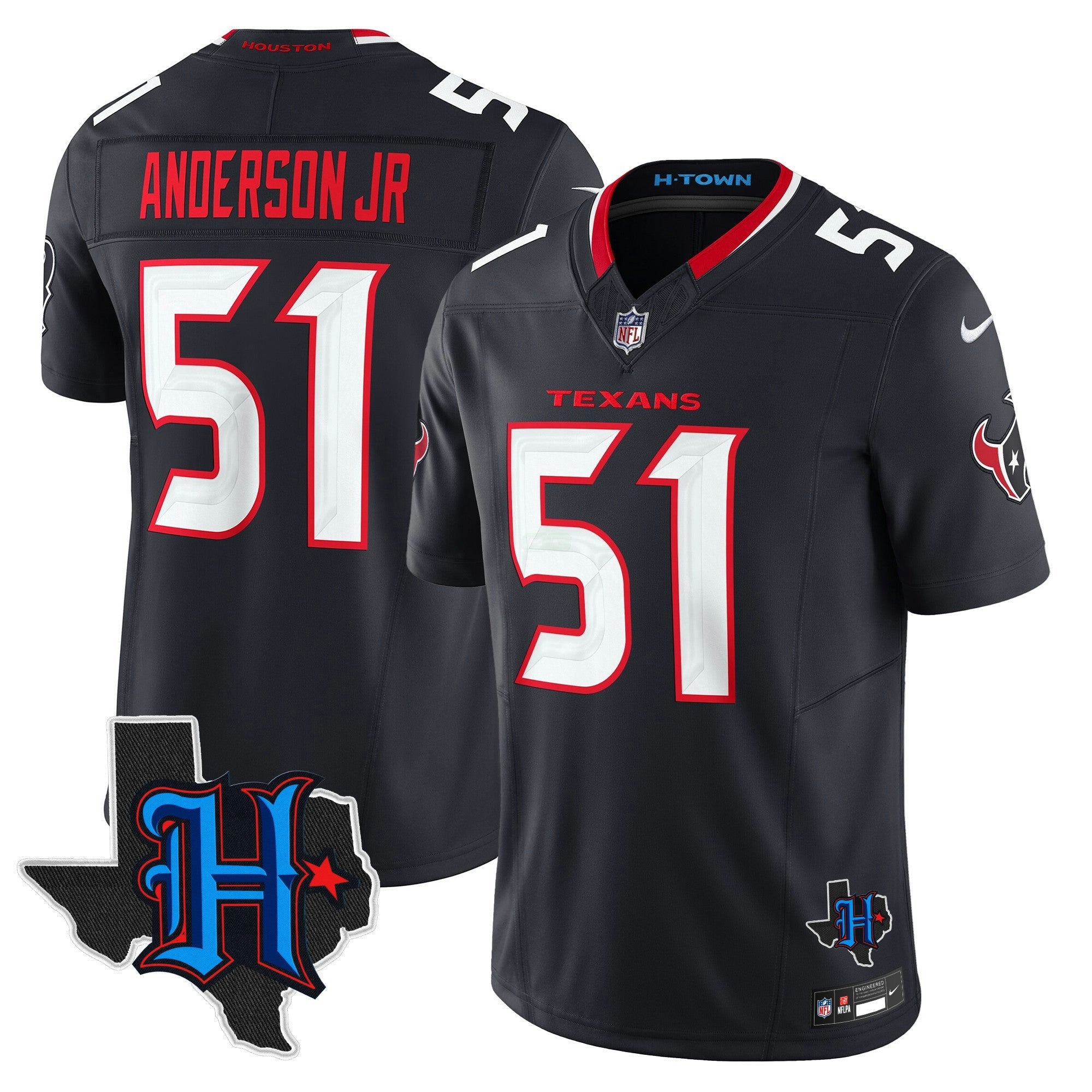 Camisa NFL Men’s Houston 2024 Texas Patch Vapor Limited Jersey