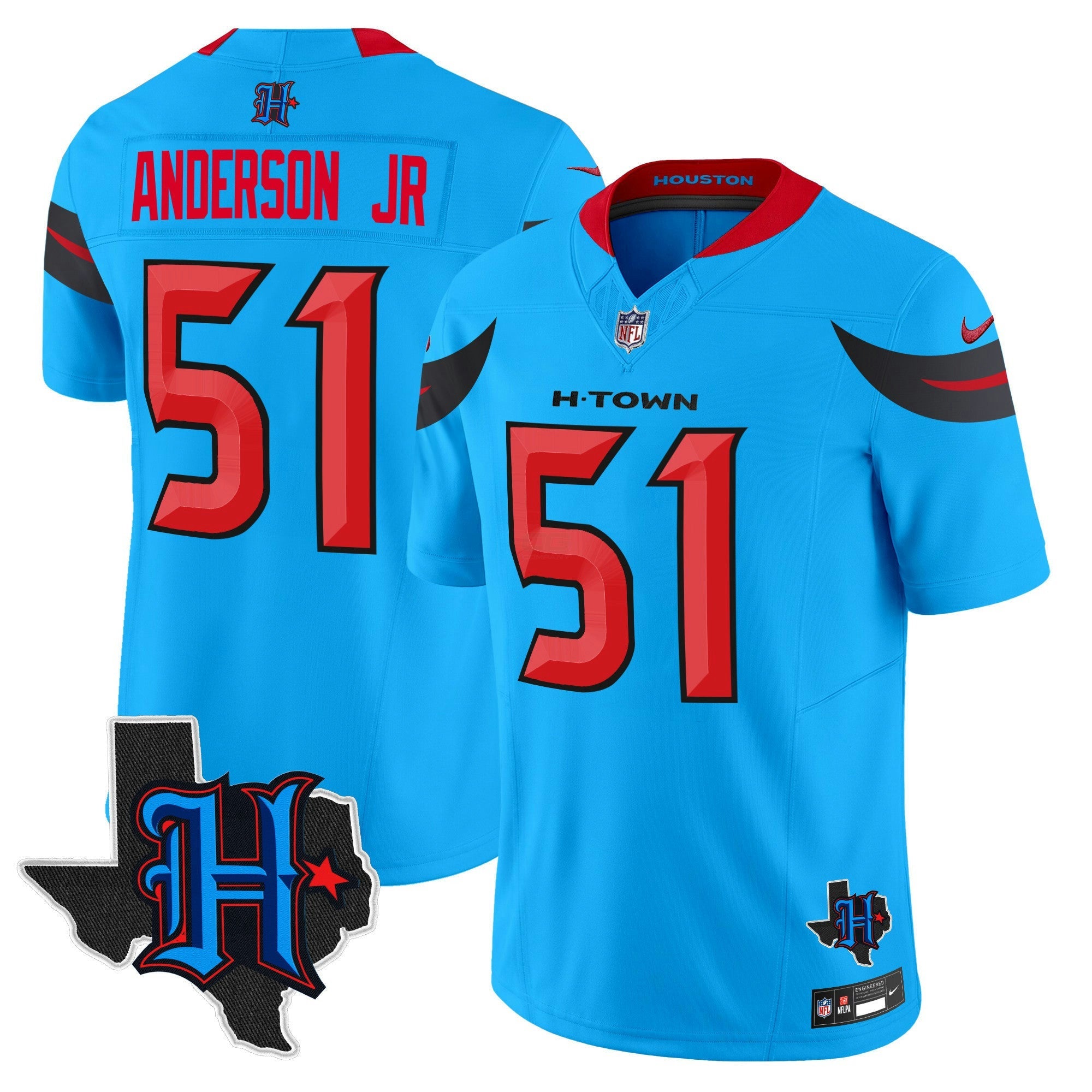 Camisa NFL Men’s Houston 2024 Texas Patch Vapor Limited Jersey V3