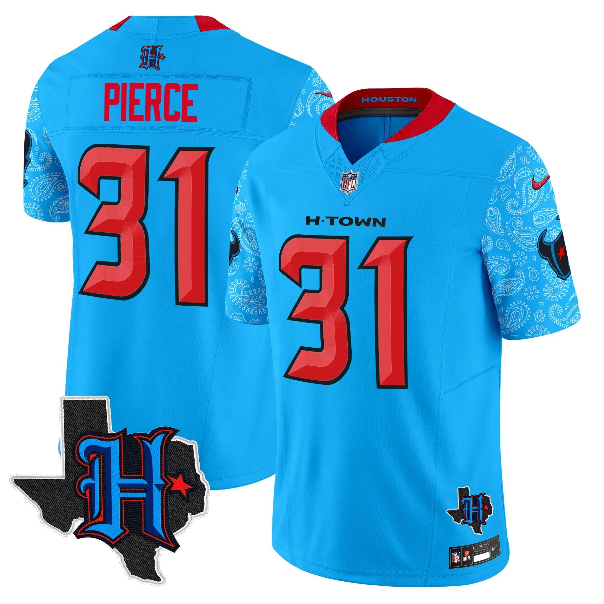 Camisa NFL Men’s Houston 2024 Texas Patch Vapor Limited Jersey V4
