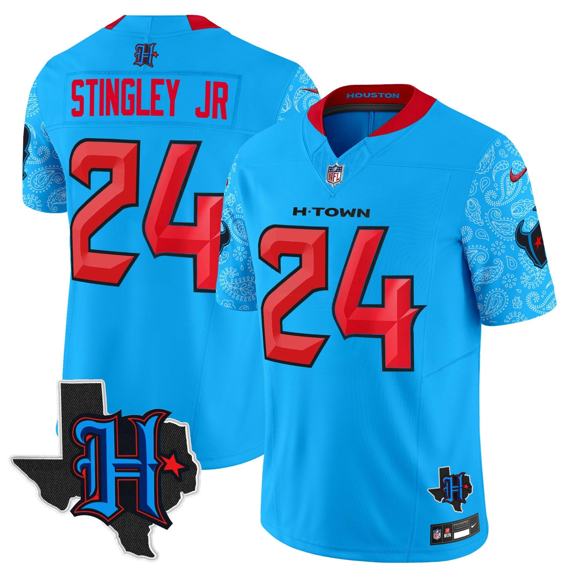 Camisa NFL Men’s Houston 2024 Texas Patch Vapor Limited Jersey V4