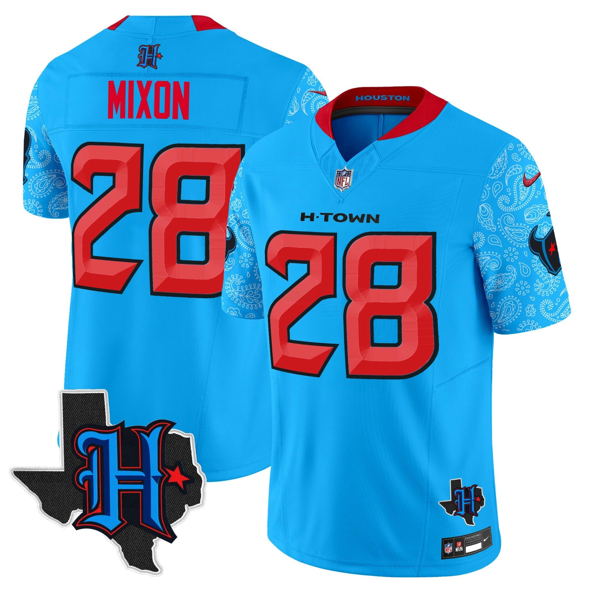 Camisa NFL Men’s Houston 2024 Texas Patch Vapor Limited Jersey V4