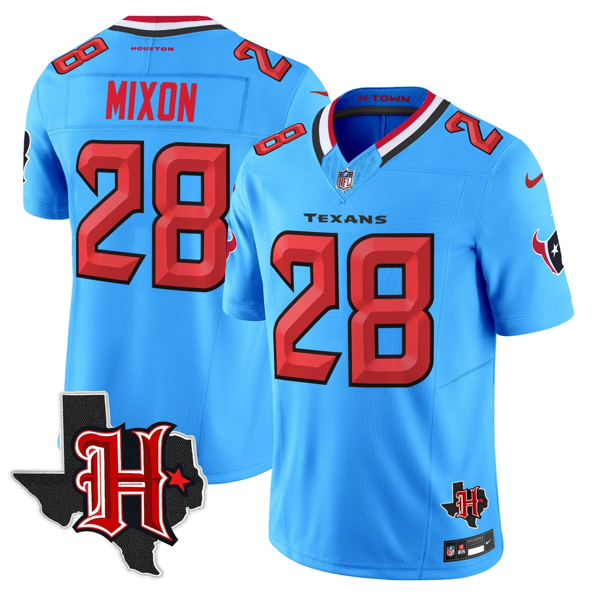 Camisa NFL Men’s Houston 2024 Texas Patch Vapor Limited Jersey V5