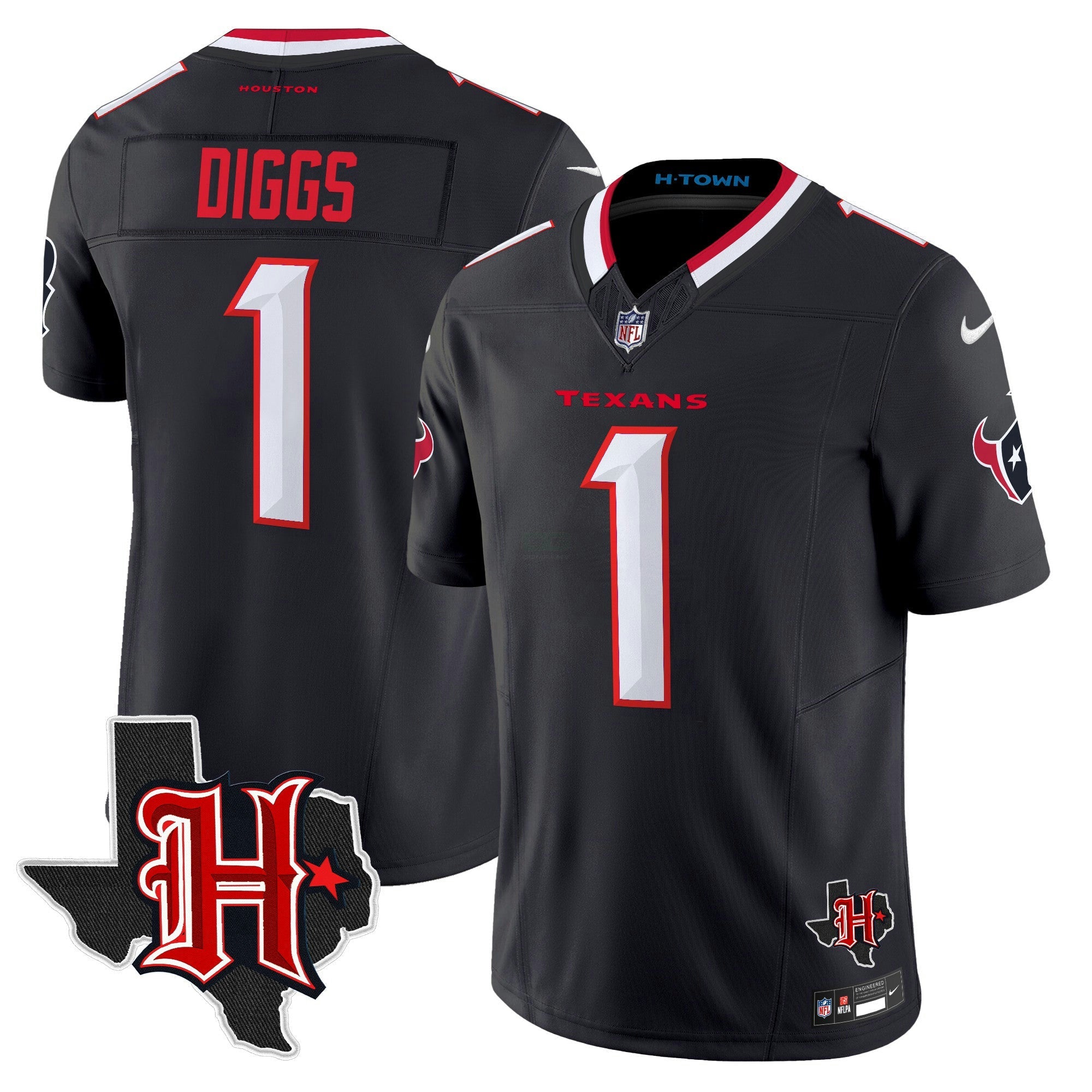 Camisa NFL Men’s Houston 2024 Texas Patch Vapor Limited Jersey V5