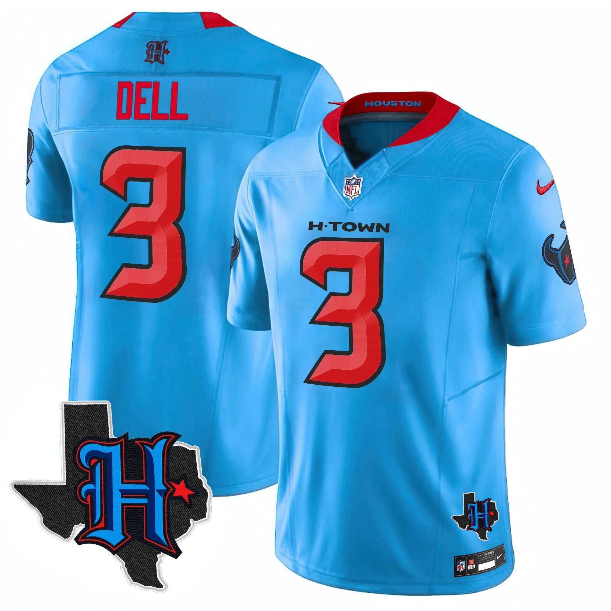 Camisa NFL Men’s Houston 2025 Texas Patch Vapor Limited Jersey V2