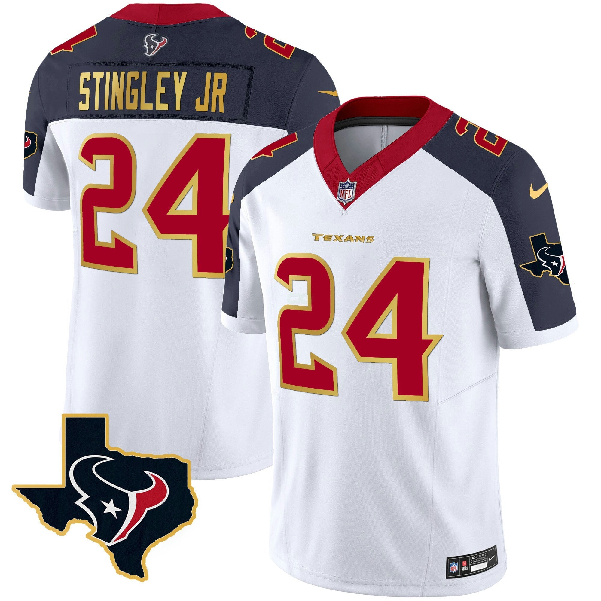 Camisa NFL Men’s Houston Gold Trim Vapor Jersey