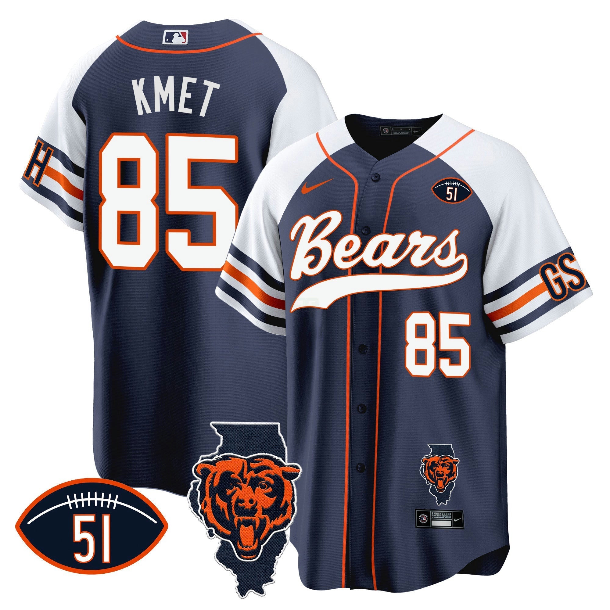 Camisa NFL Men’s Illinois Patch Jersey