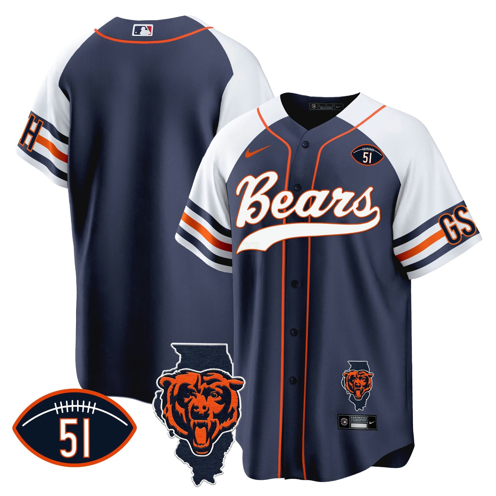 Camisa NFL Men’s Illinois Patch Jersey