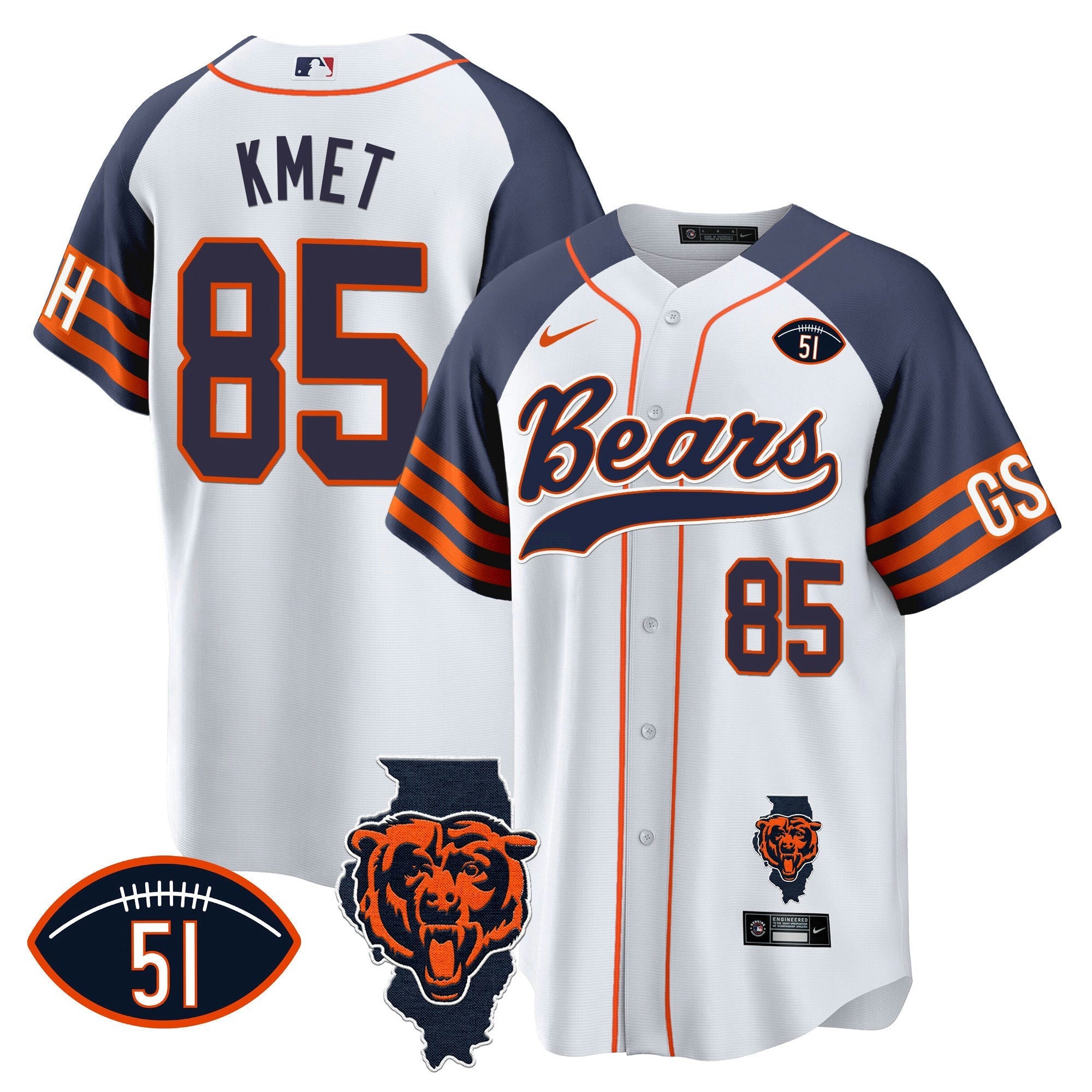 Camisa NFL Men’s Illinois Patch Jersey