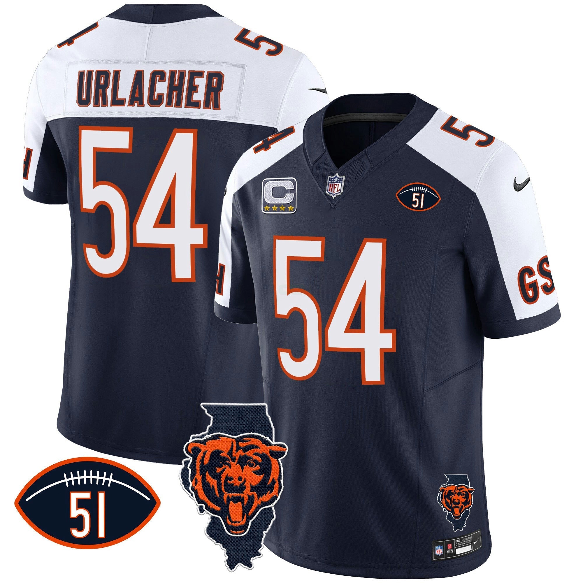 Camisa NFL Men’s Illinois Patch Vapor Jersey