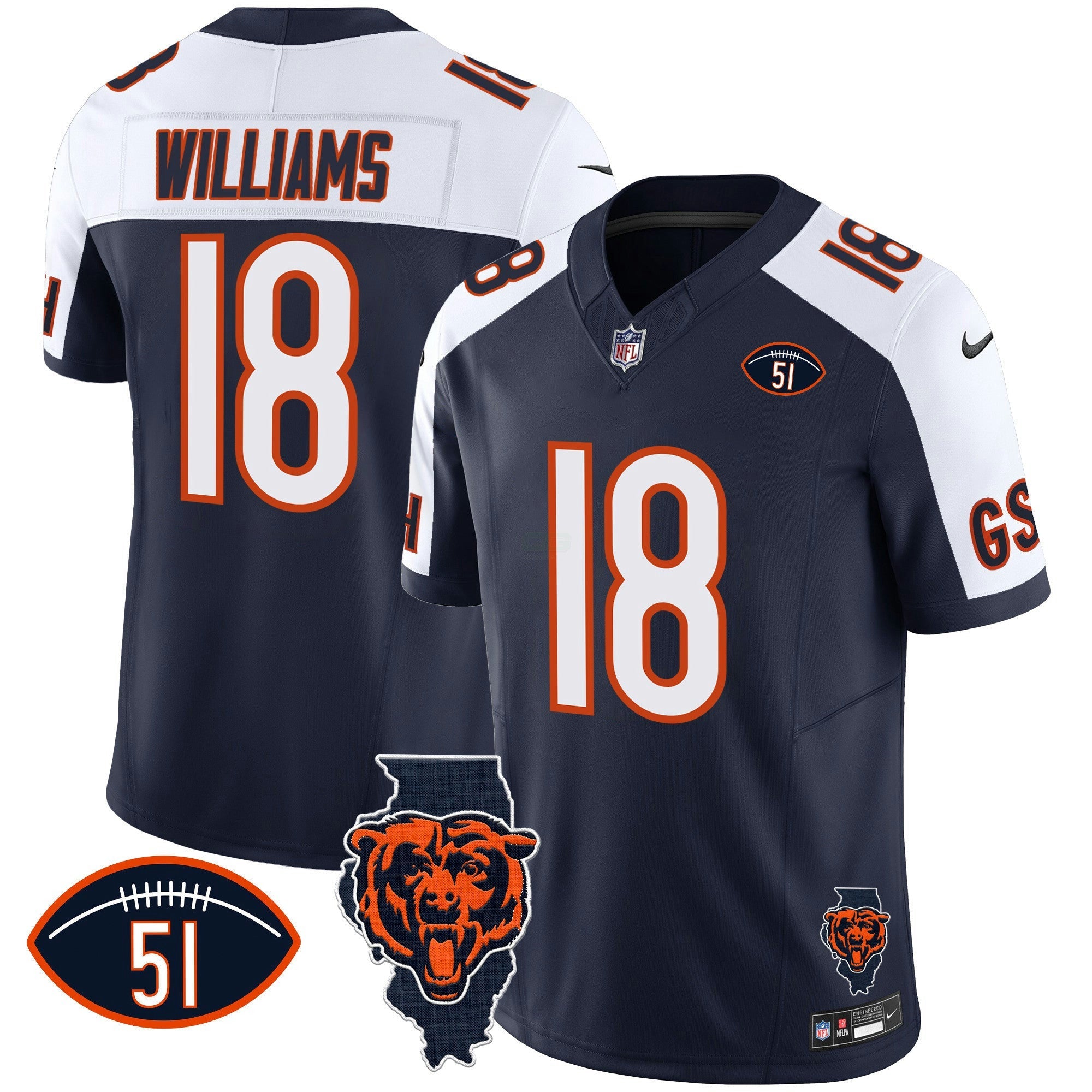 Camisa NFL Men’s Illinois Patch Vapor Jersey
