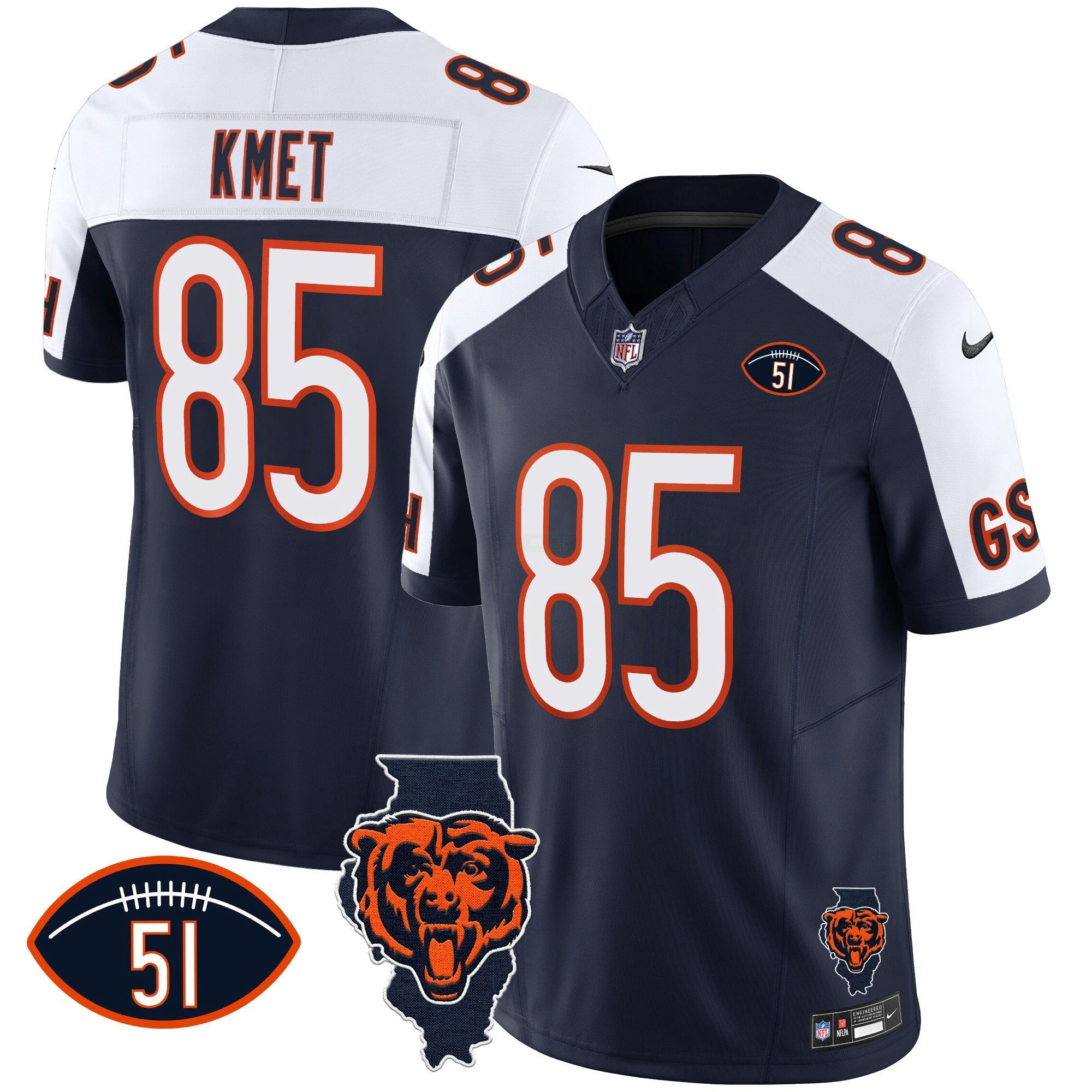 Camisa NFL Men’s Illinois Patch Vapor Jersey