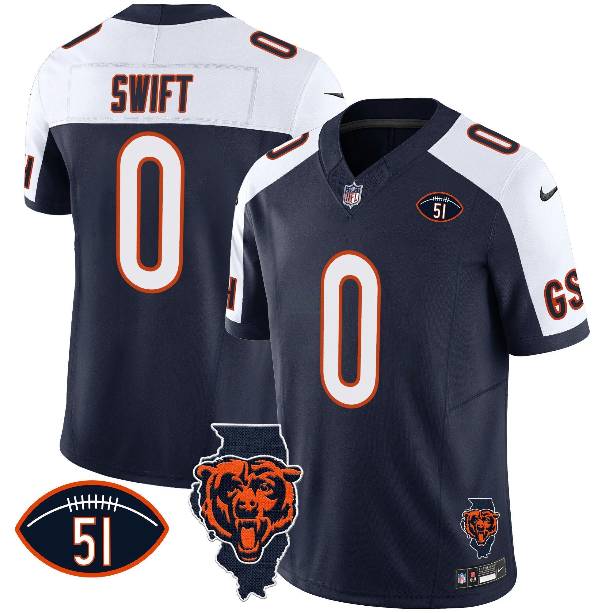 Camisa NFL Men’s Illinois Patch Vapor Jersey