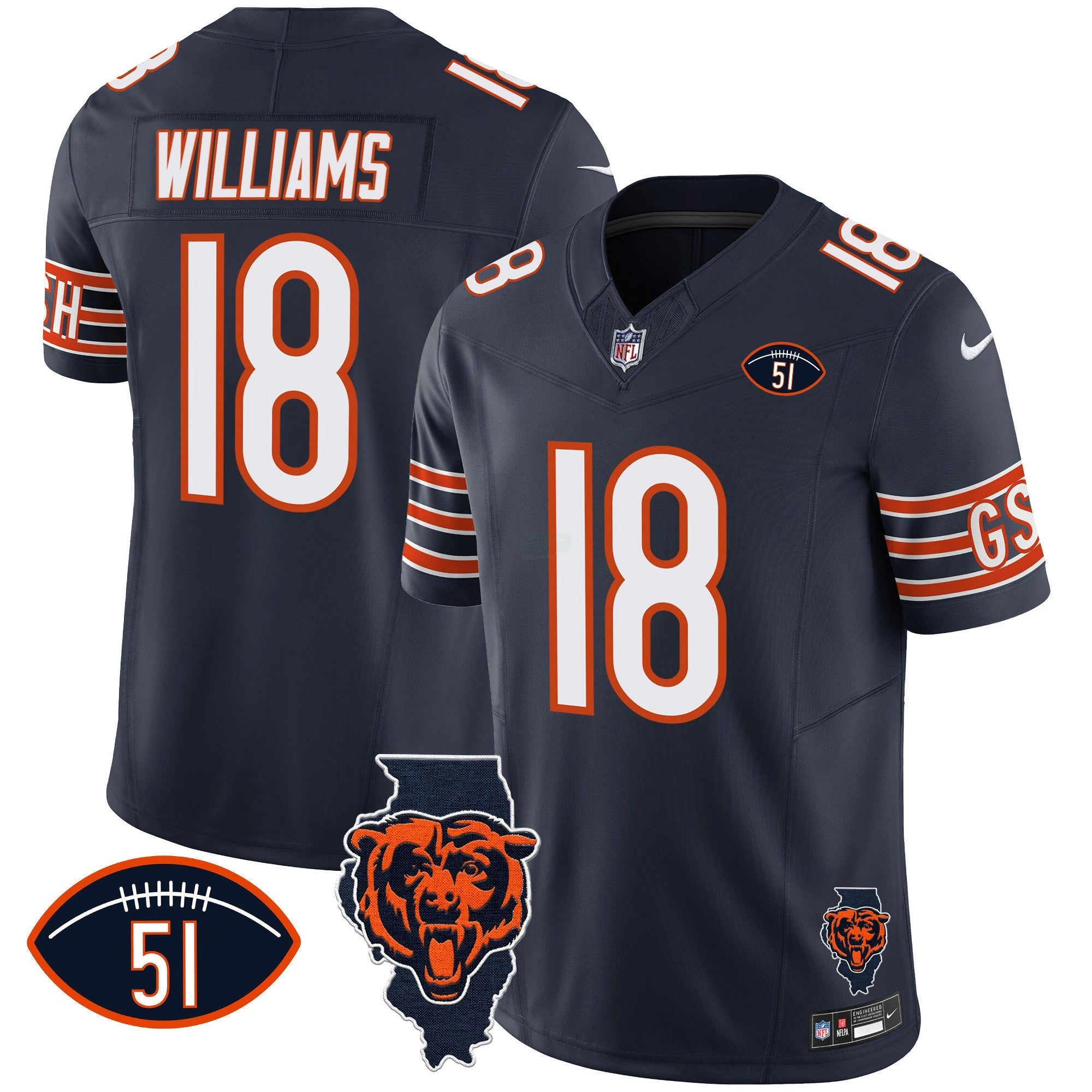 Camisa NFL Men’s Illinois Patch Vapor Jersey