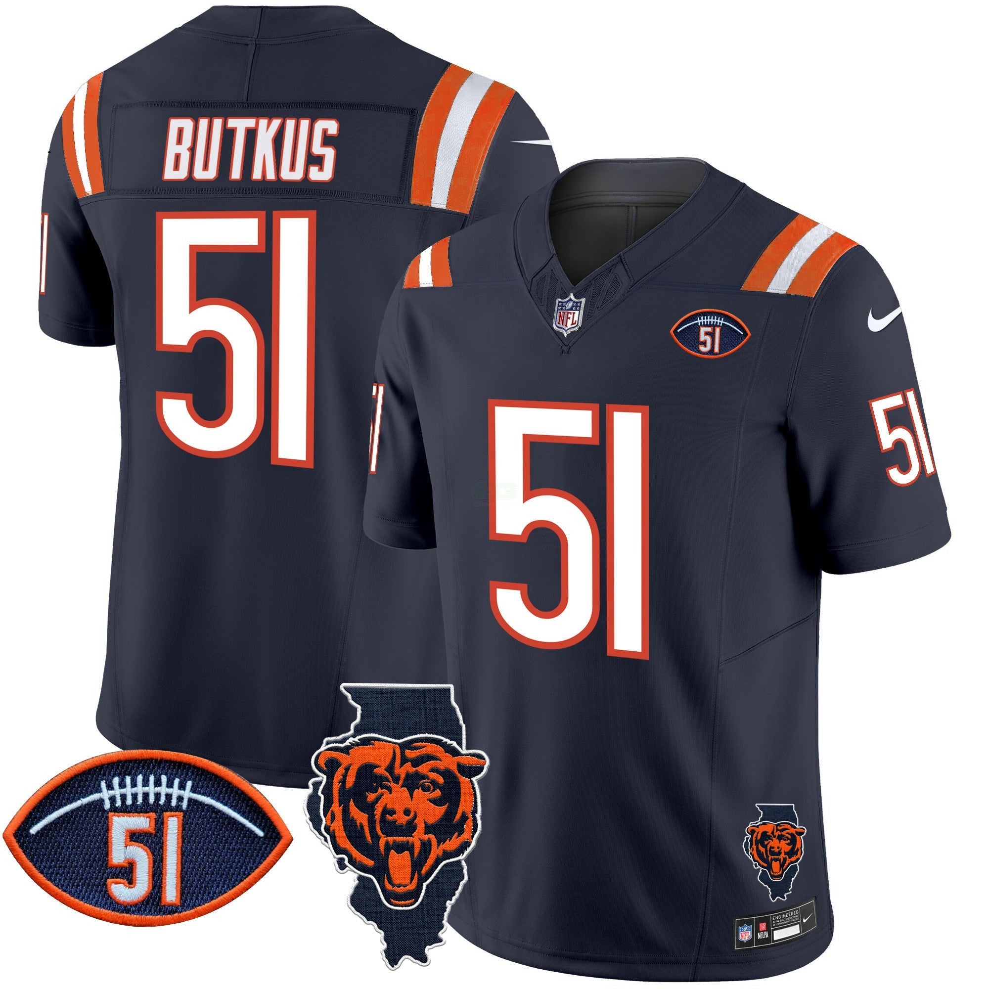 Camisa NFL Men’s Illinois Patch Vapor Limited Jersey V2