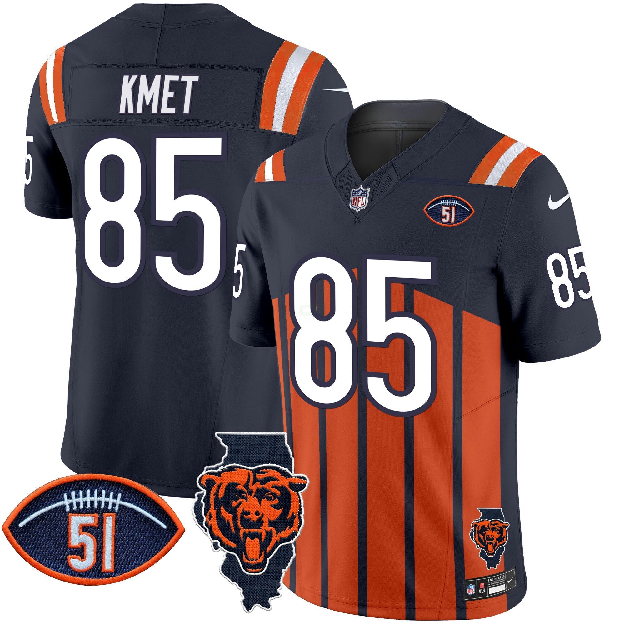 Camisa NFL Men’s Illinois Patch Vapor Limited Jersey V2