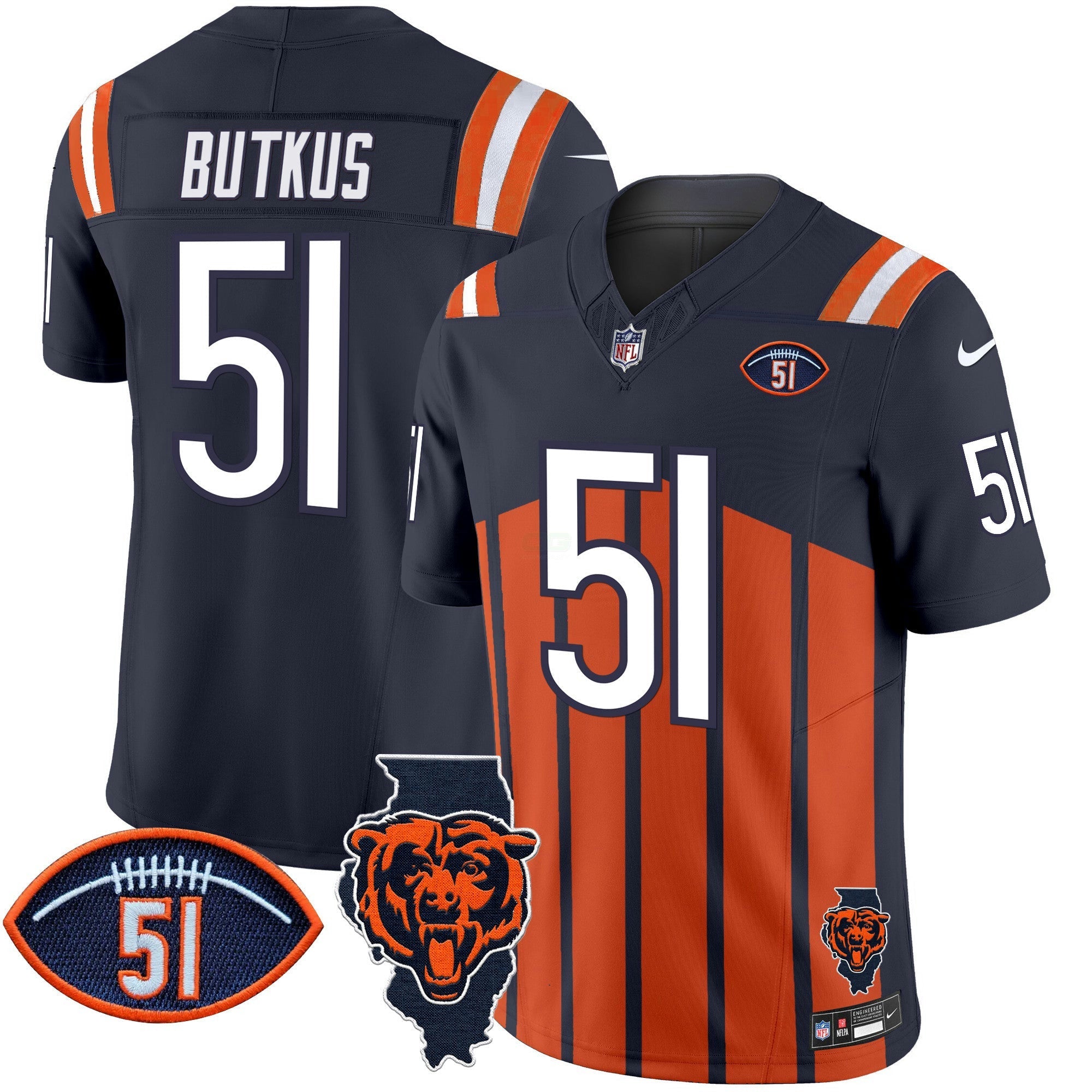 Camisa NFL Men’s Illinois Patch Vapor Limited Jersey V2