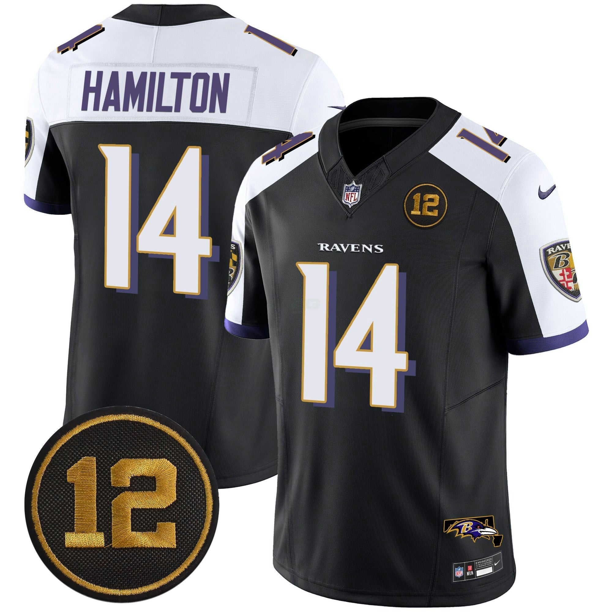 Camisa NFL Men’s Jacoby Jones Patch Vapor Limited Jersey