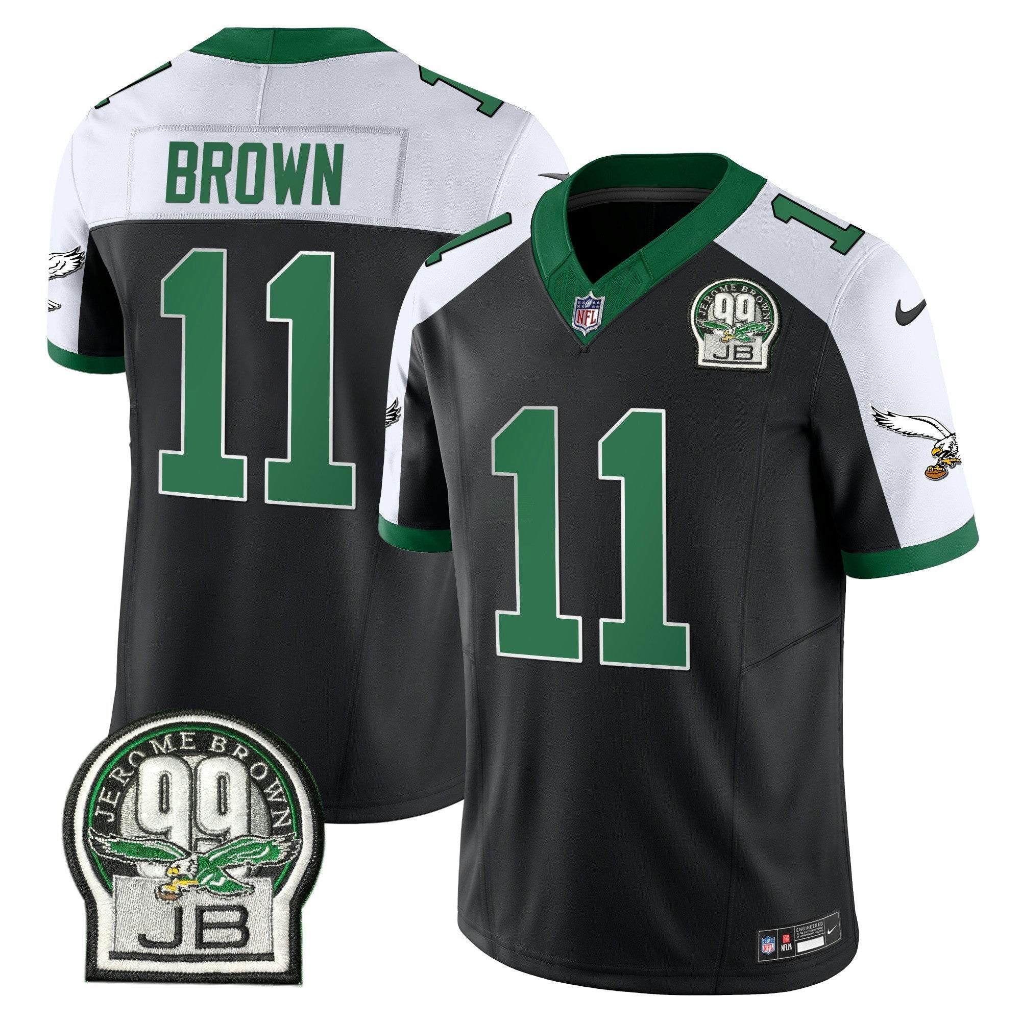 Camisa NFL Men’s Jerome Brown Patch Kelly Green Alternativa Jersey