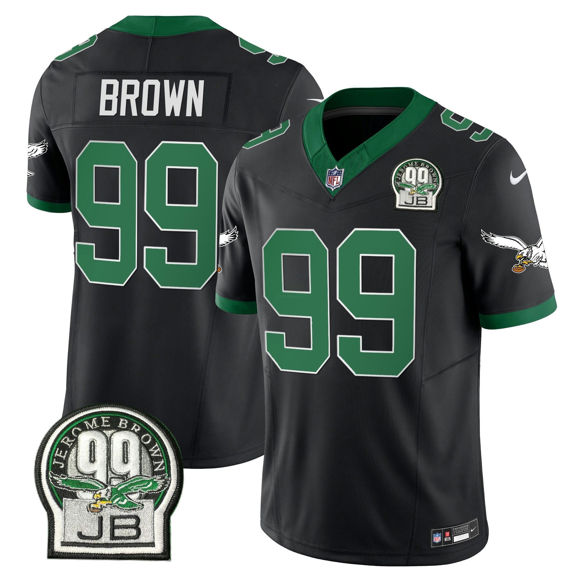 Camisa NFL Men’s Jerome Brown Patch Kelly Green Alternativa Jersey