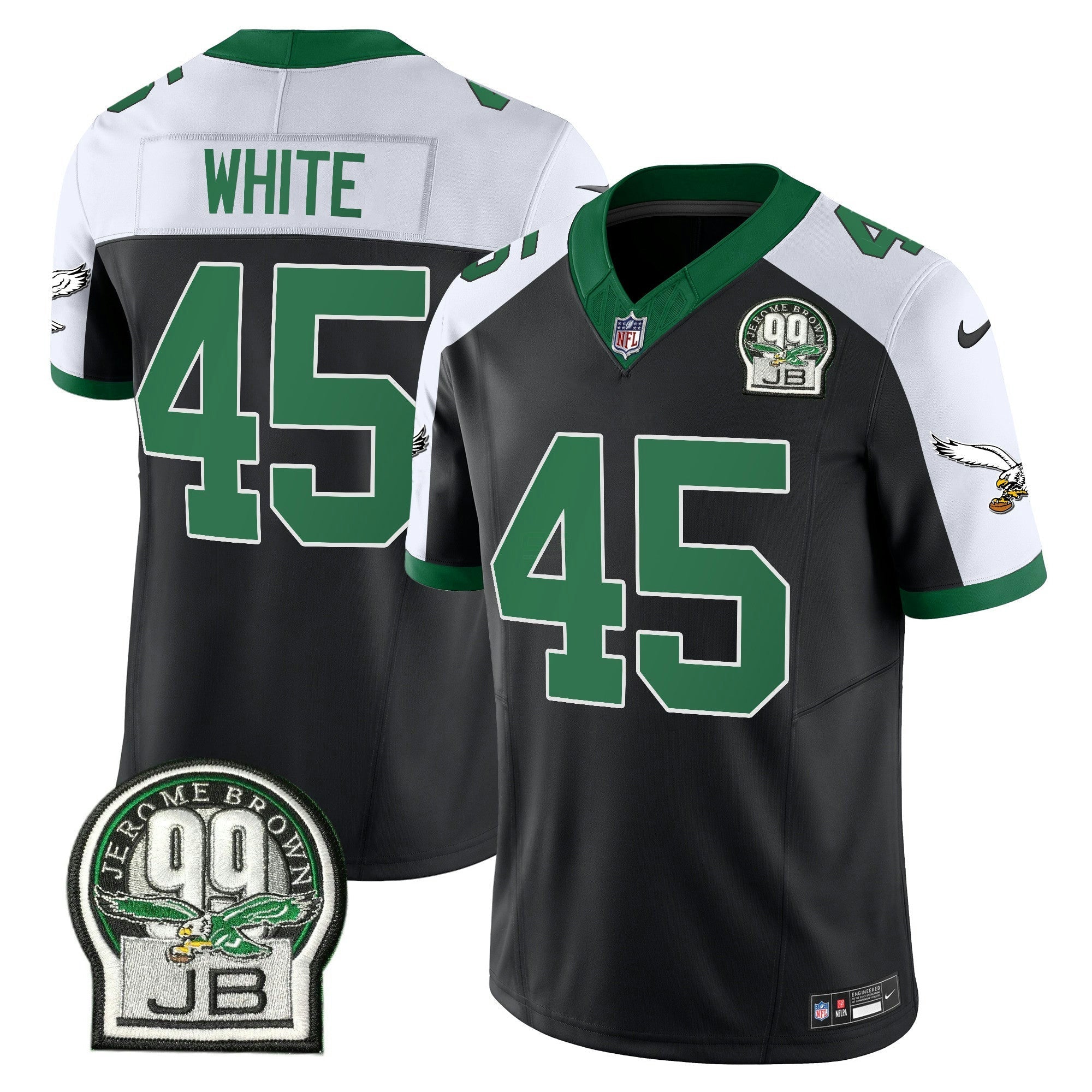 Camisa NFL Men’s Jerome Brown Patch Kelly Green Alternativa Jersey V2