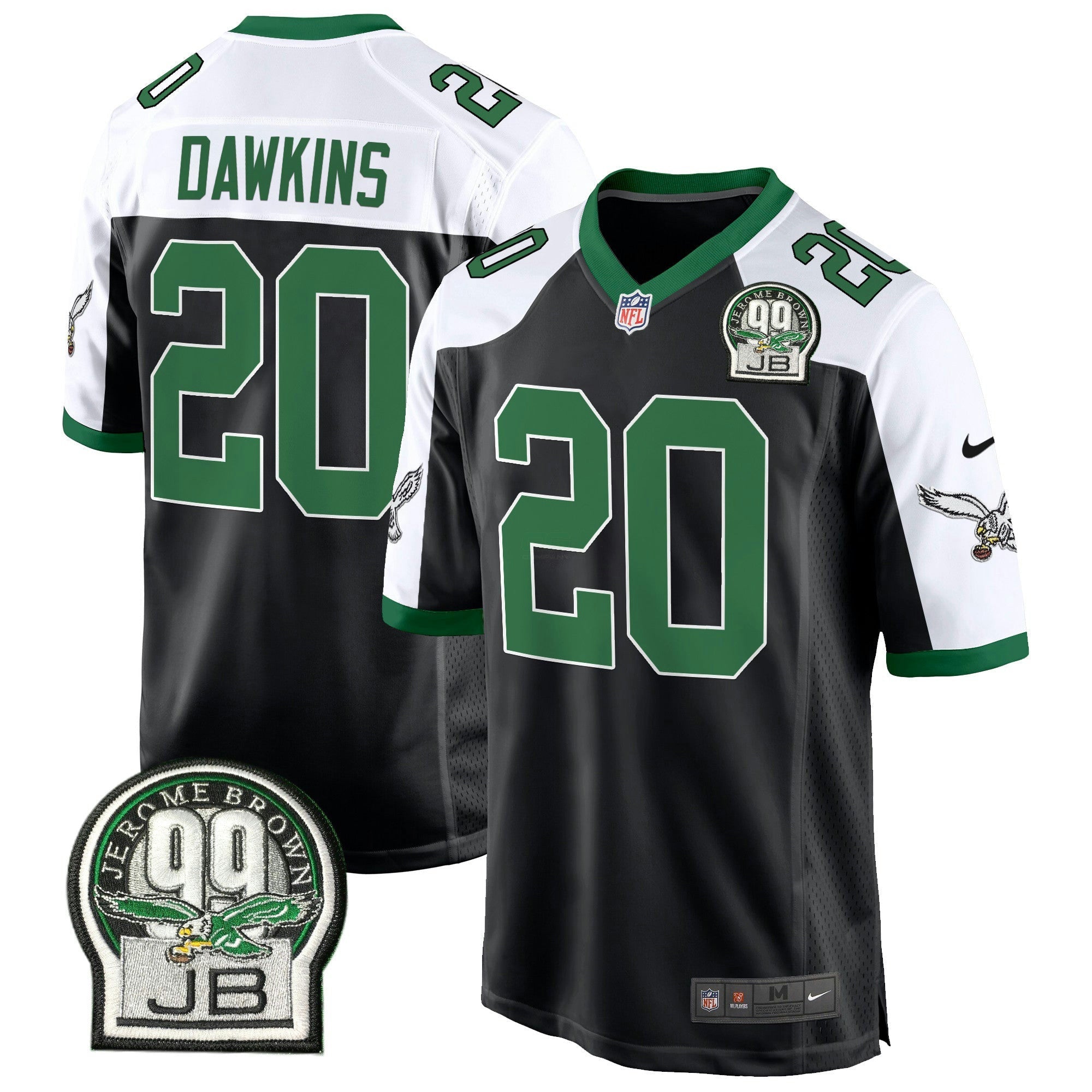 Camisa NFL Men’s Jerome Brown Patch Kelly Green Game Jersey