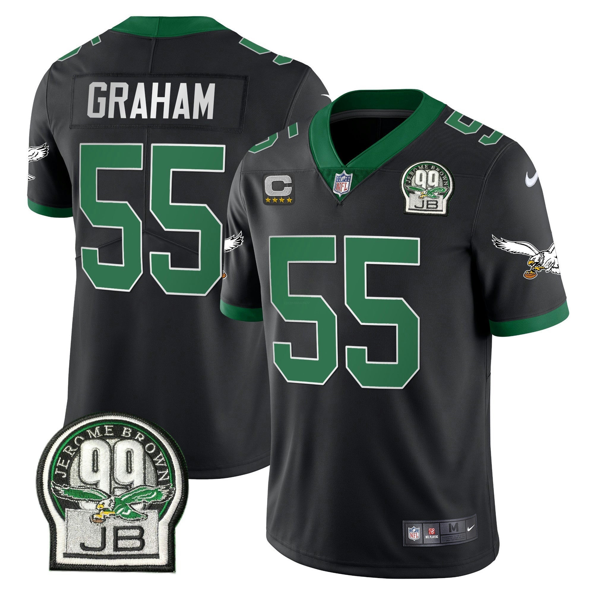 Camisa NFL Men’s Jerome Brown Retired Patch Dourada & Kelly Jersey