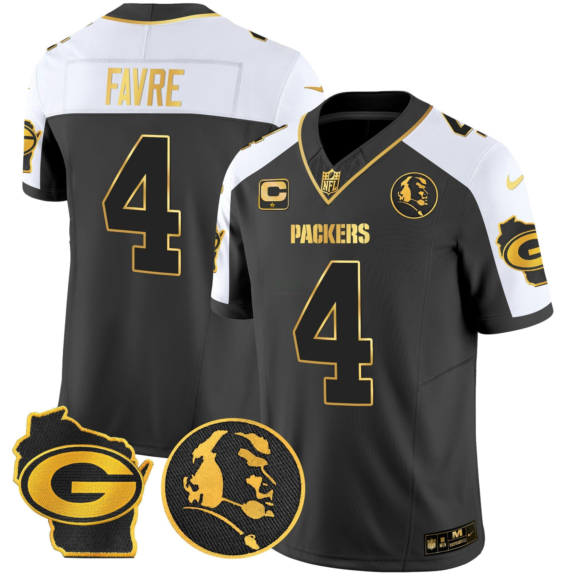 Camisa NFL Men’s John Madden & Home Patch Dourada Vapor Limited Jersey