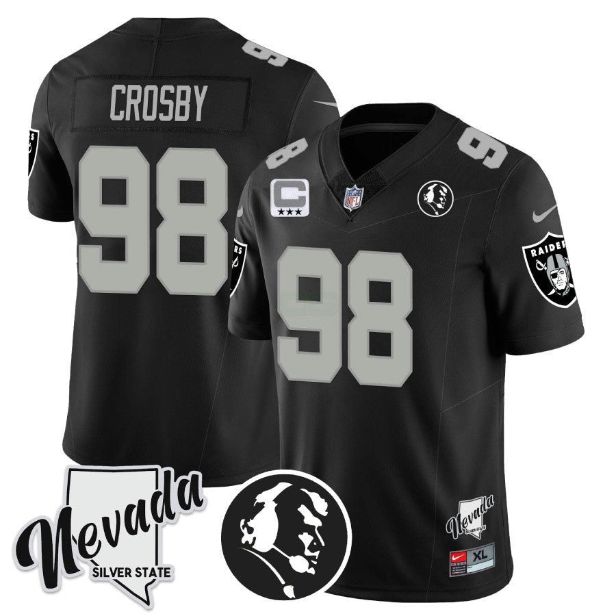 Camisa NFL Men’s John Madden Honoring & Nevada Silver State Patch Vapor Jersey
