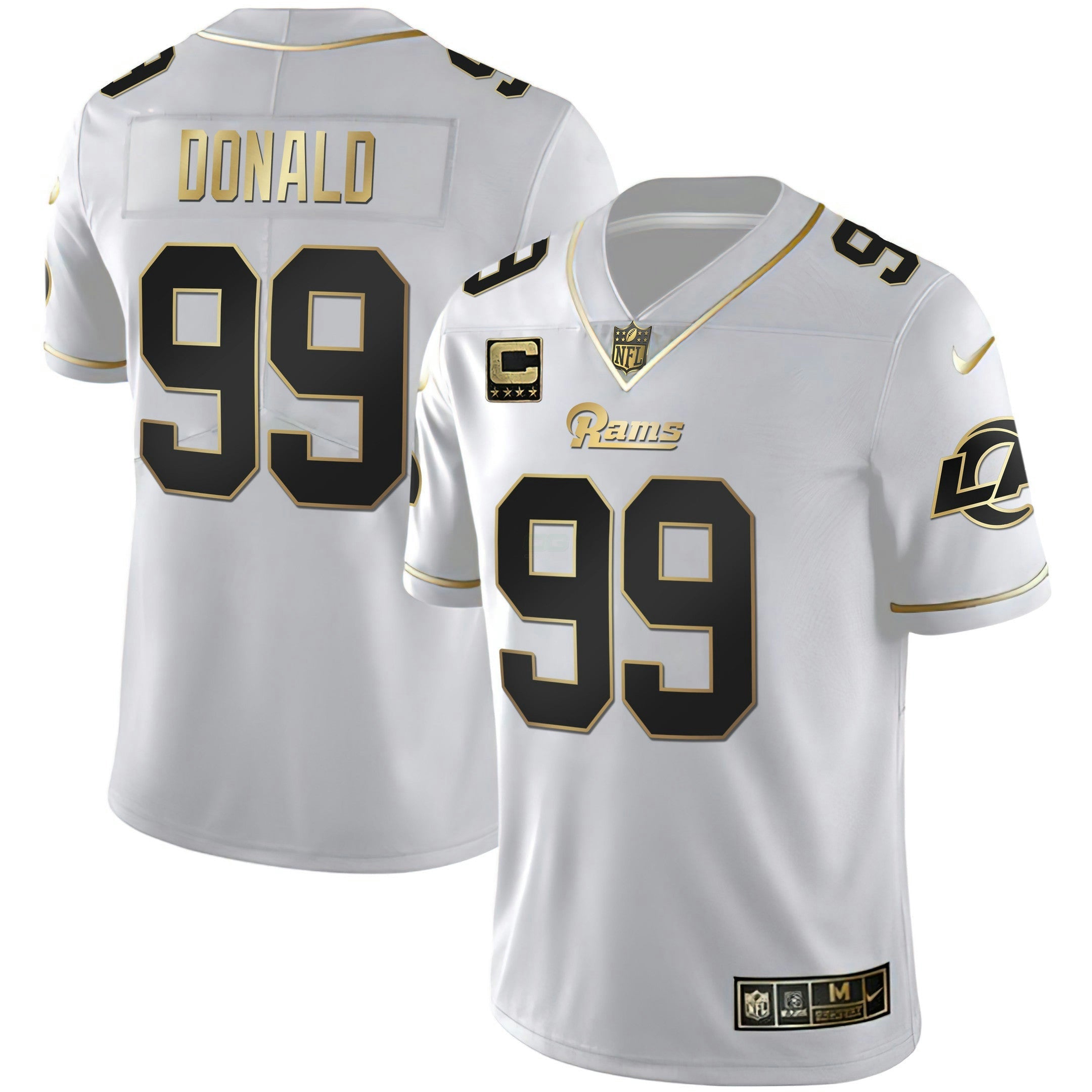 Camisa NFL Men’s Los Angeles Branca Dourada & Preta Dourada Jersey