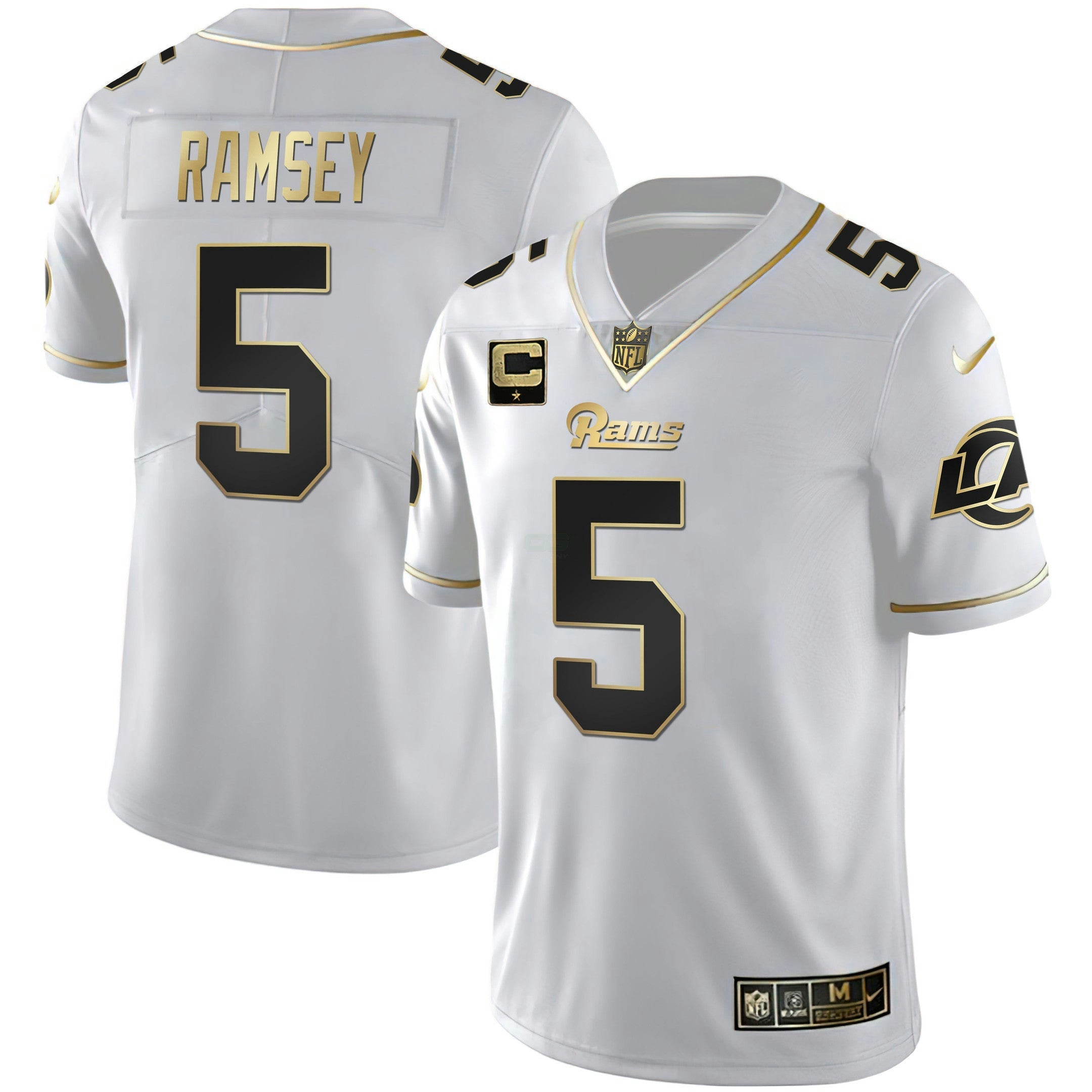 Camisa NFL Men’s Los Angeles Branca Dourada & Preta Dourada Jersey