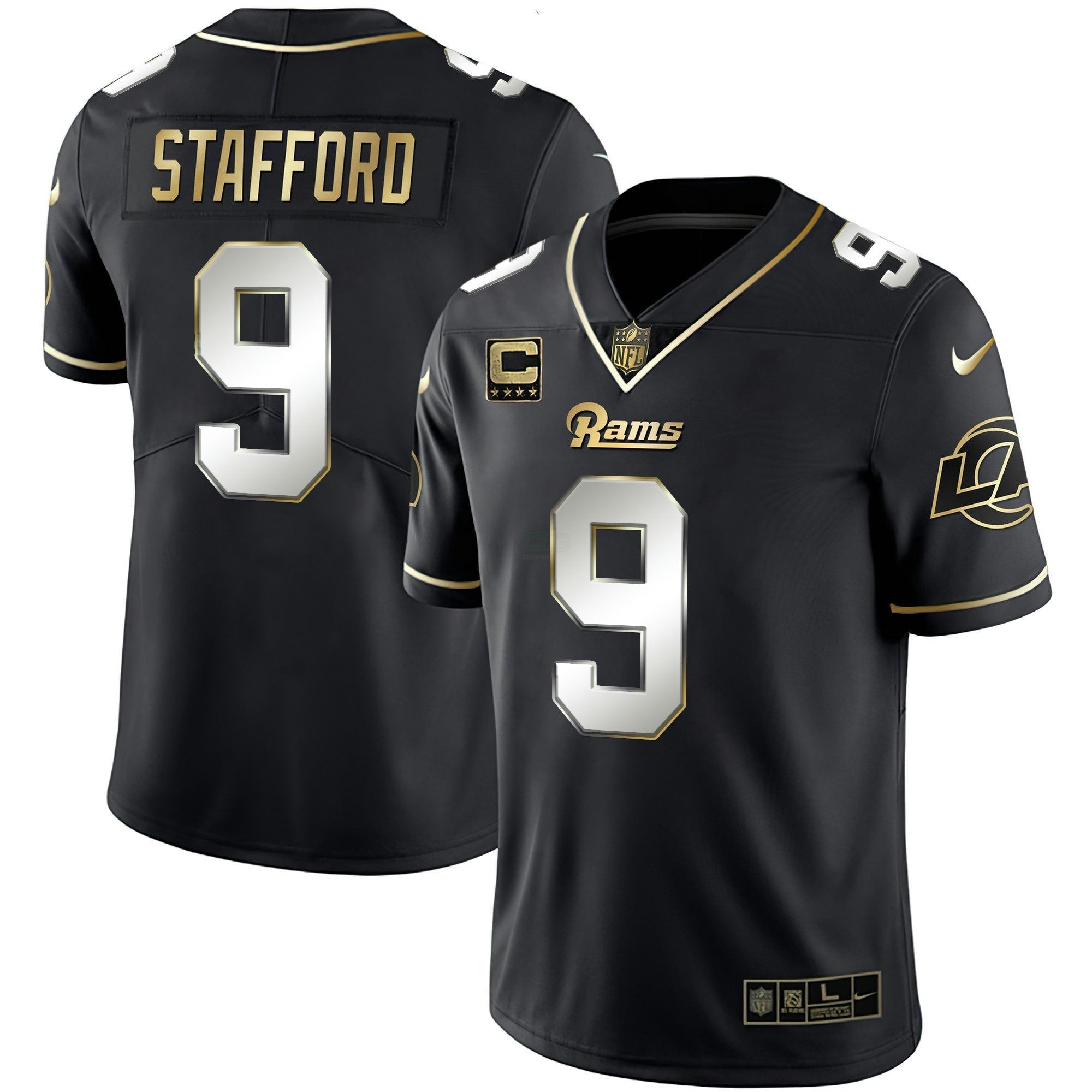 Camisa NFL Men’s Los Angeles Branca Dourada & Preta Dourada Jersey
