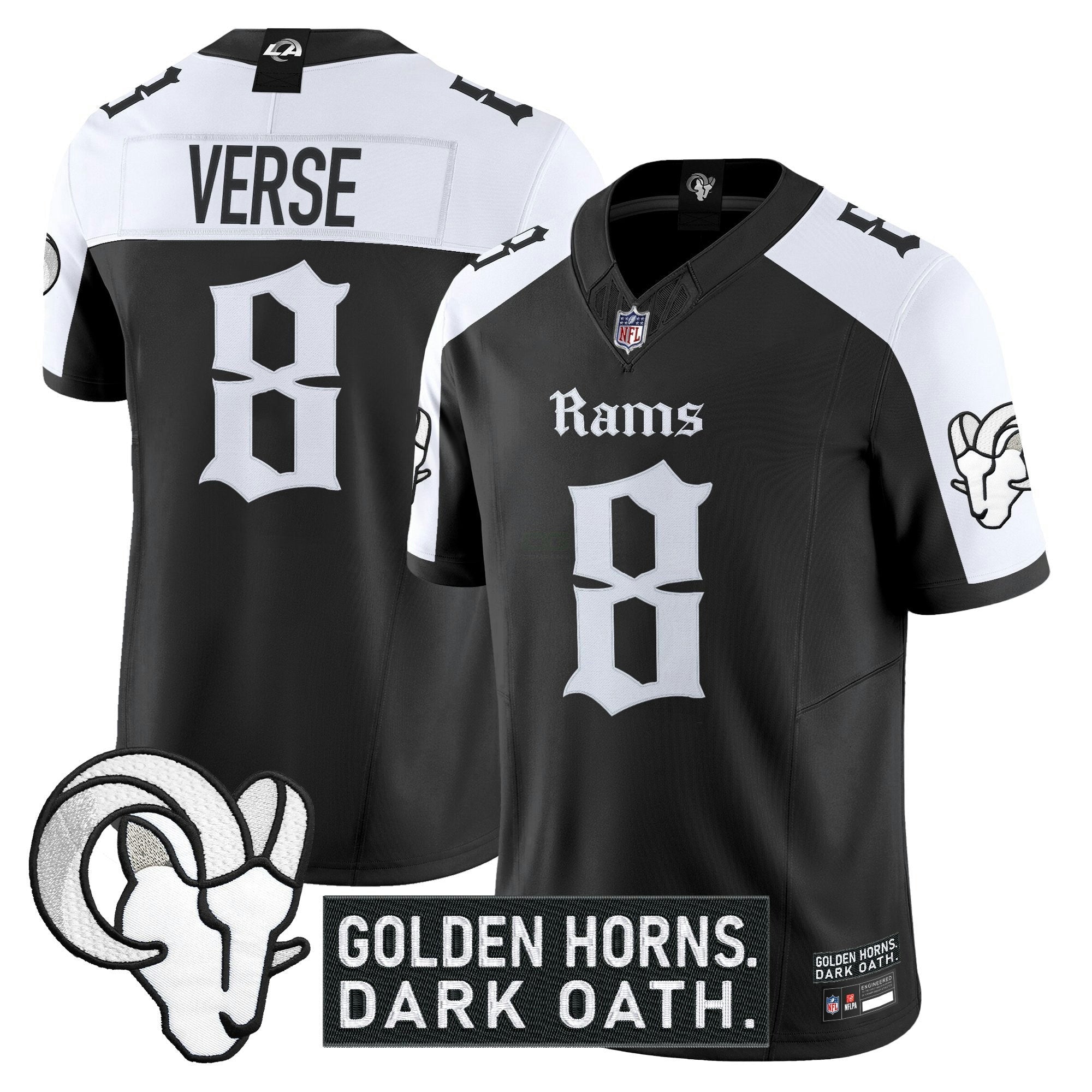Camisa NFL Men’s Los Angeles ‘Gothic Horns Reforged Edition’ Vapor Limited Jersey