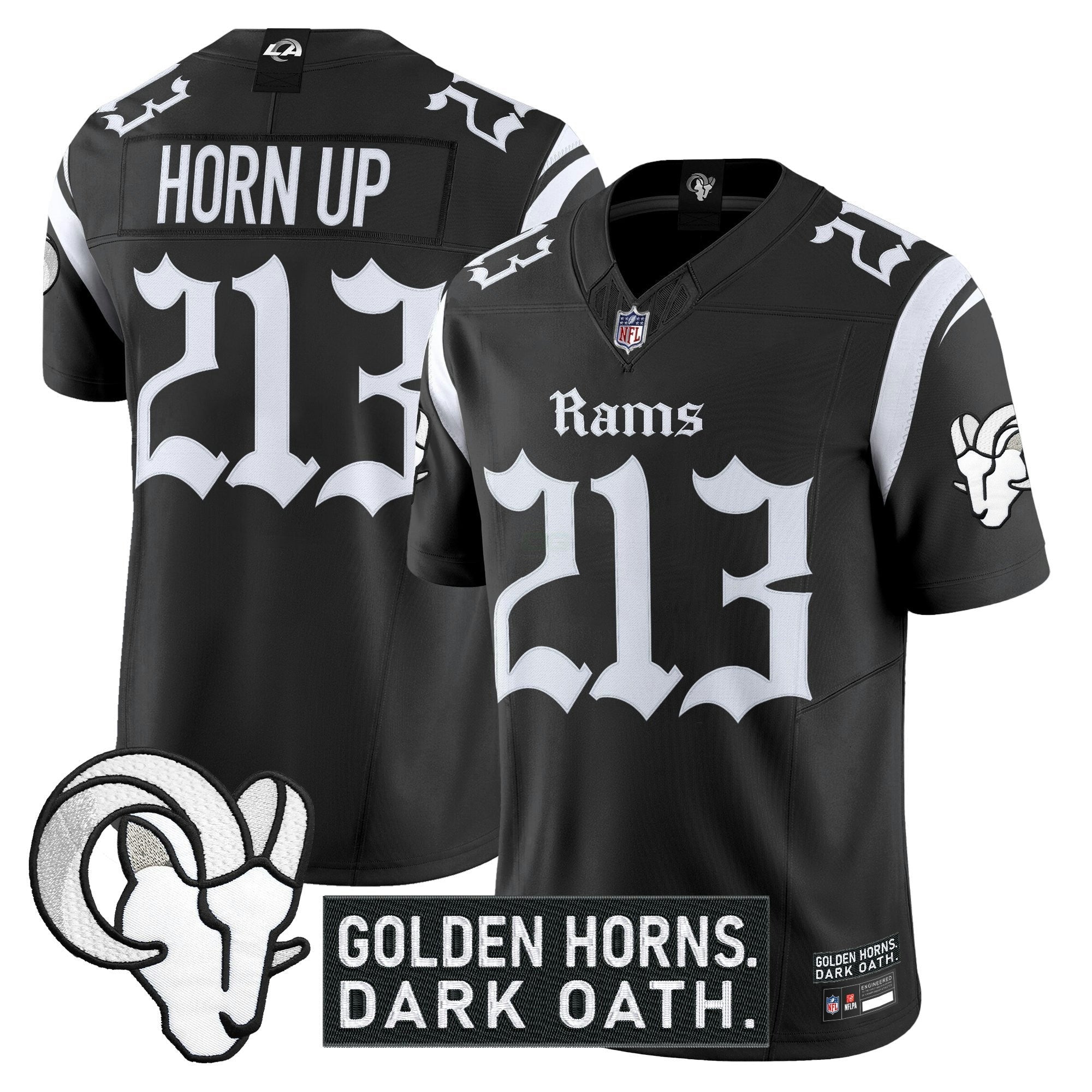 Camisa NFL Men’s Los Angeles ‘Gothic Horns Reforged Edition’ Vapor Limited Jersey