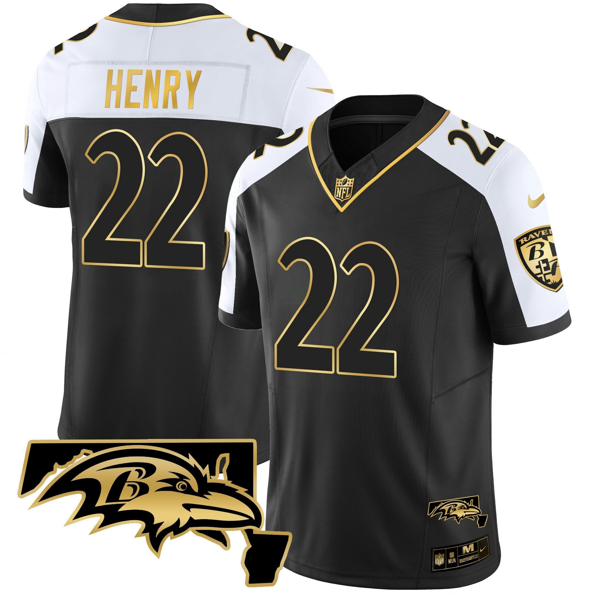 Camisa NFL Men’s Maryland Patch Vapor Dourada Jersey