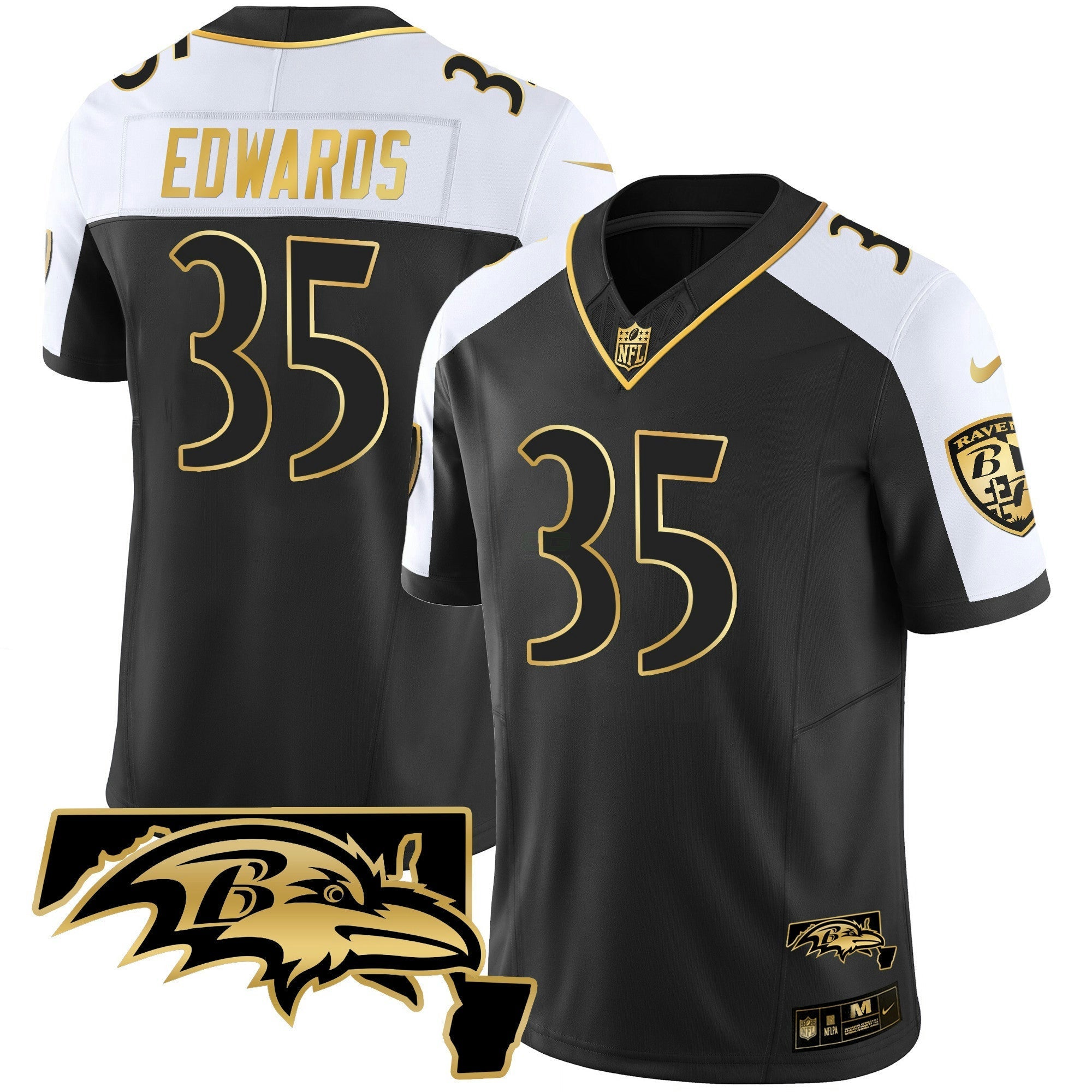 Camisa NFL Men’s Maryland Patch Vapor Dourada Jersey