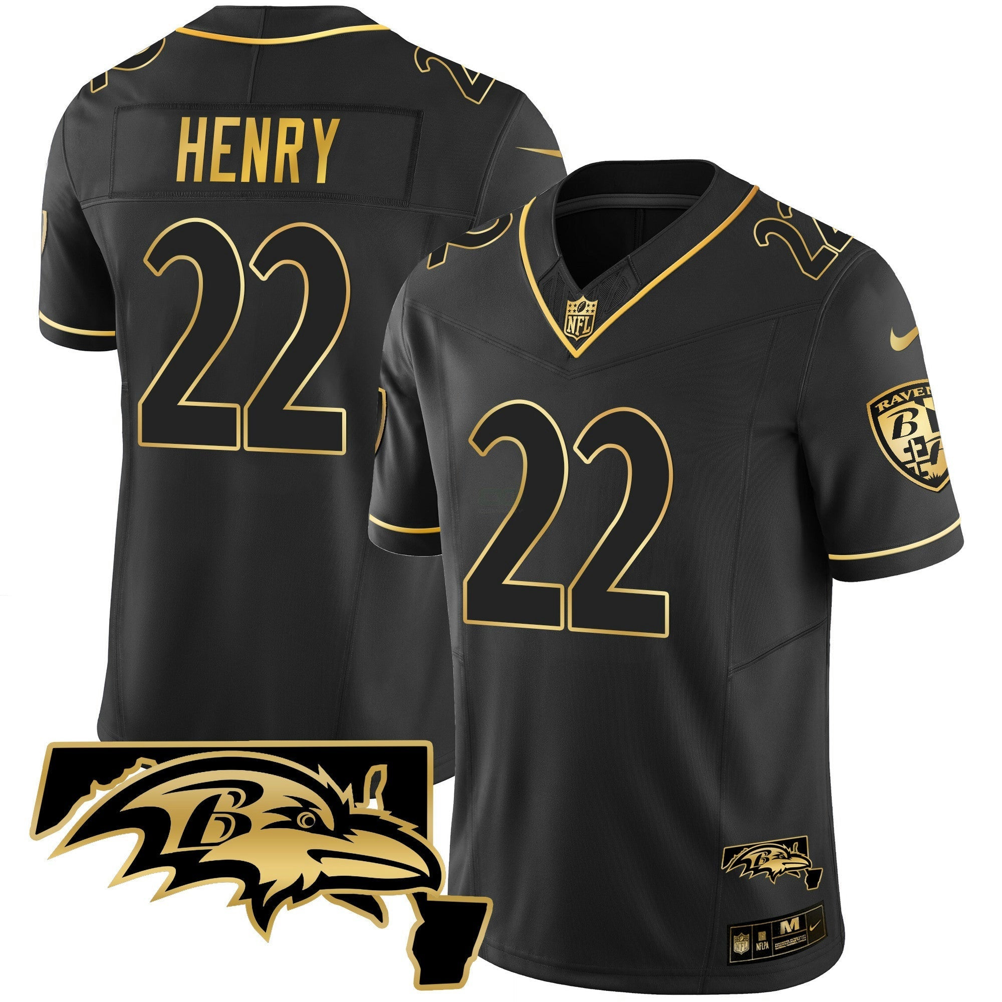 Camisa NFL Men’s Maryland Patch Vapor Dourada Jersey