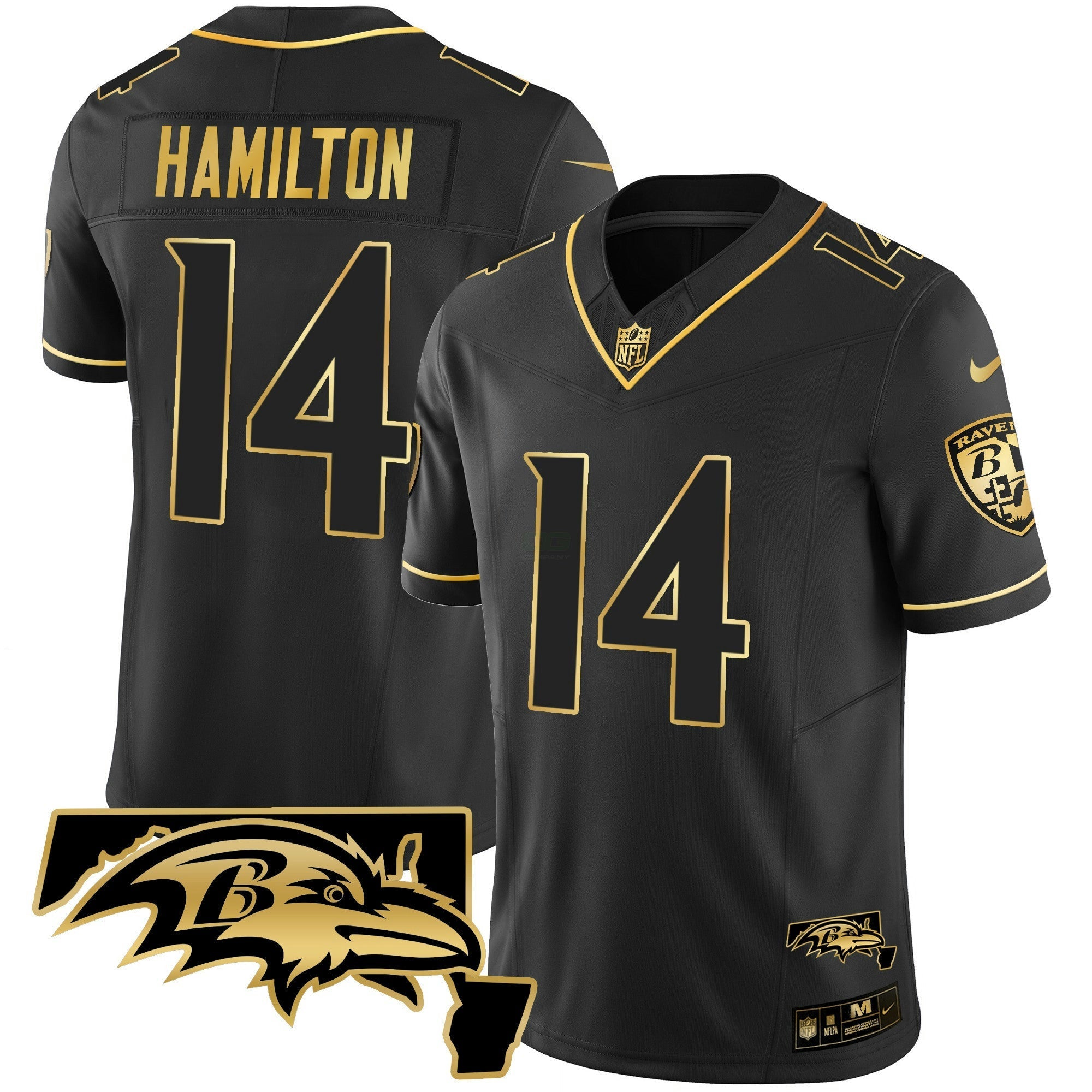 Camisa NFL Men’s Maryland Patch Vapor Dourada Jersey