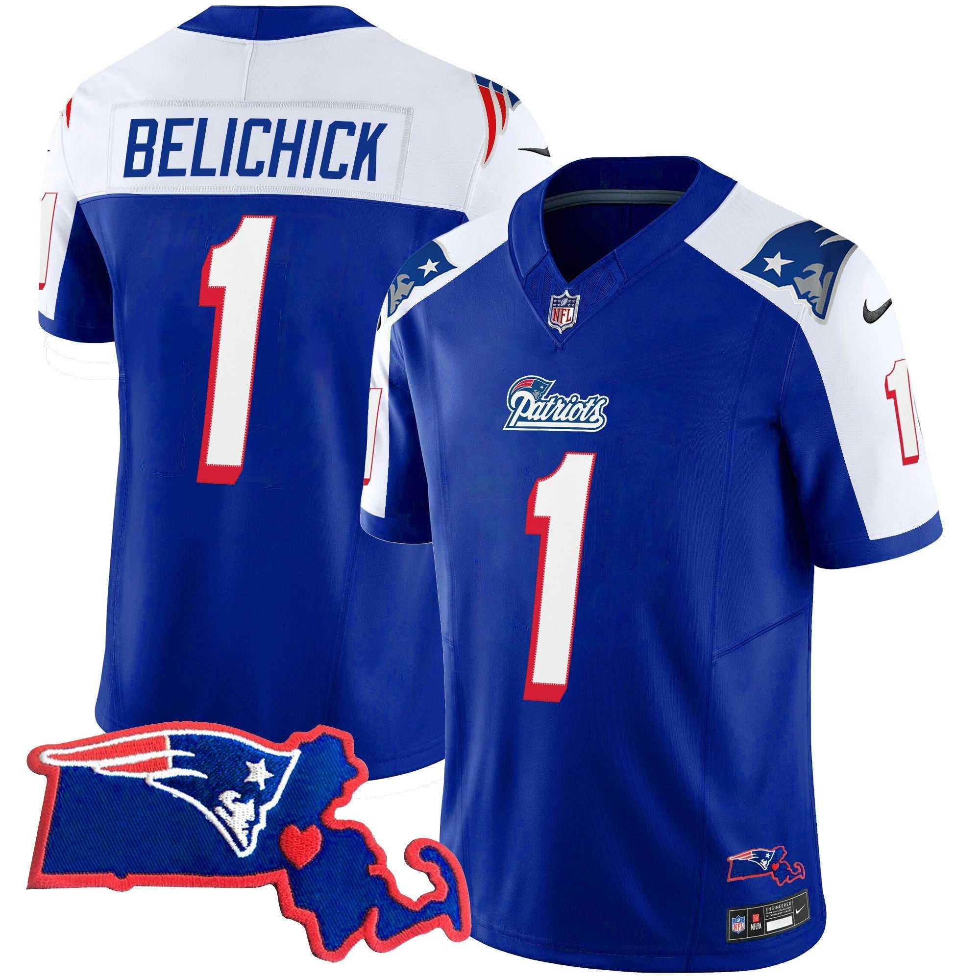 Camisa NFL Men’s Massachusetts Patch Vapor Jersey