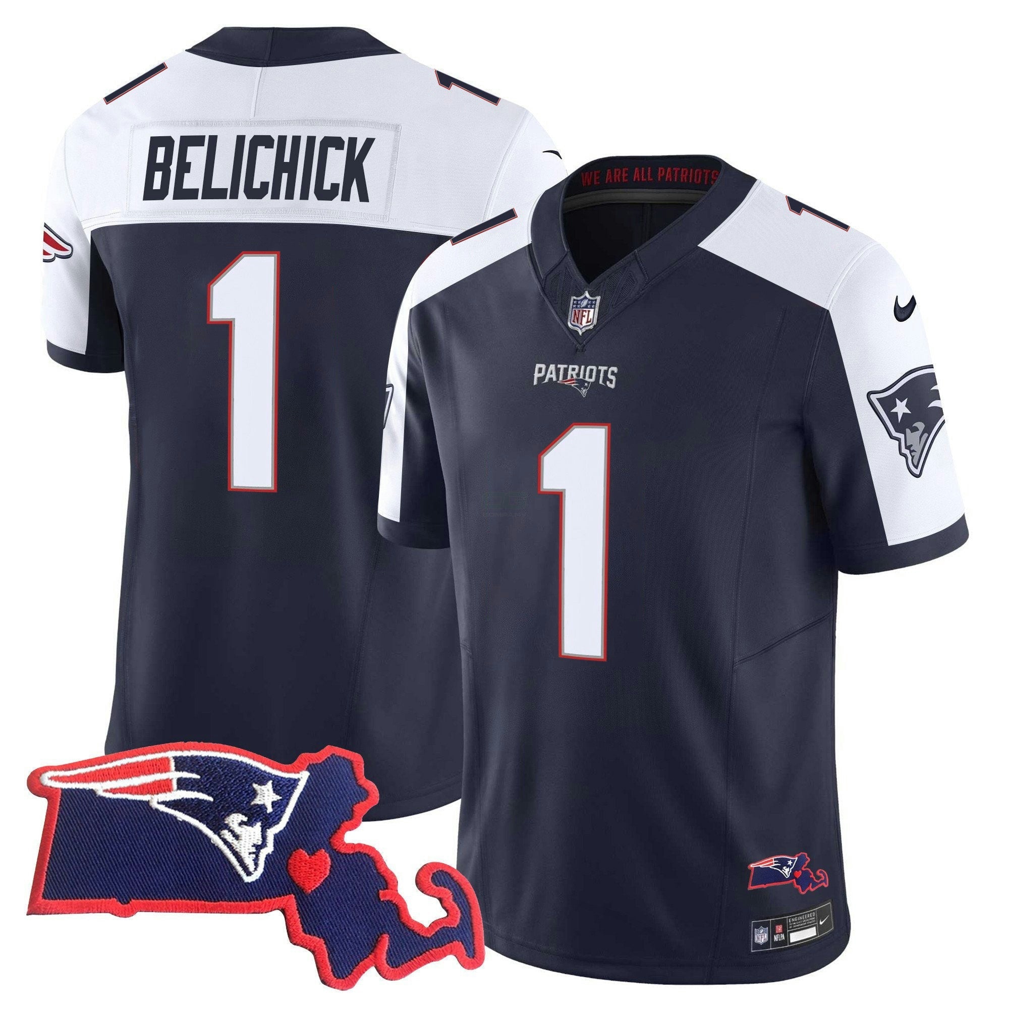 Camisa NFL Men’s Massachusetts Patch Vapor Jersey