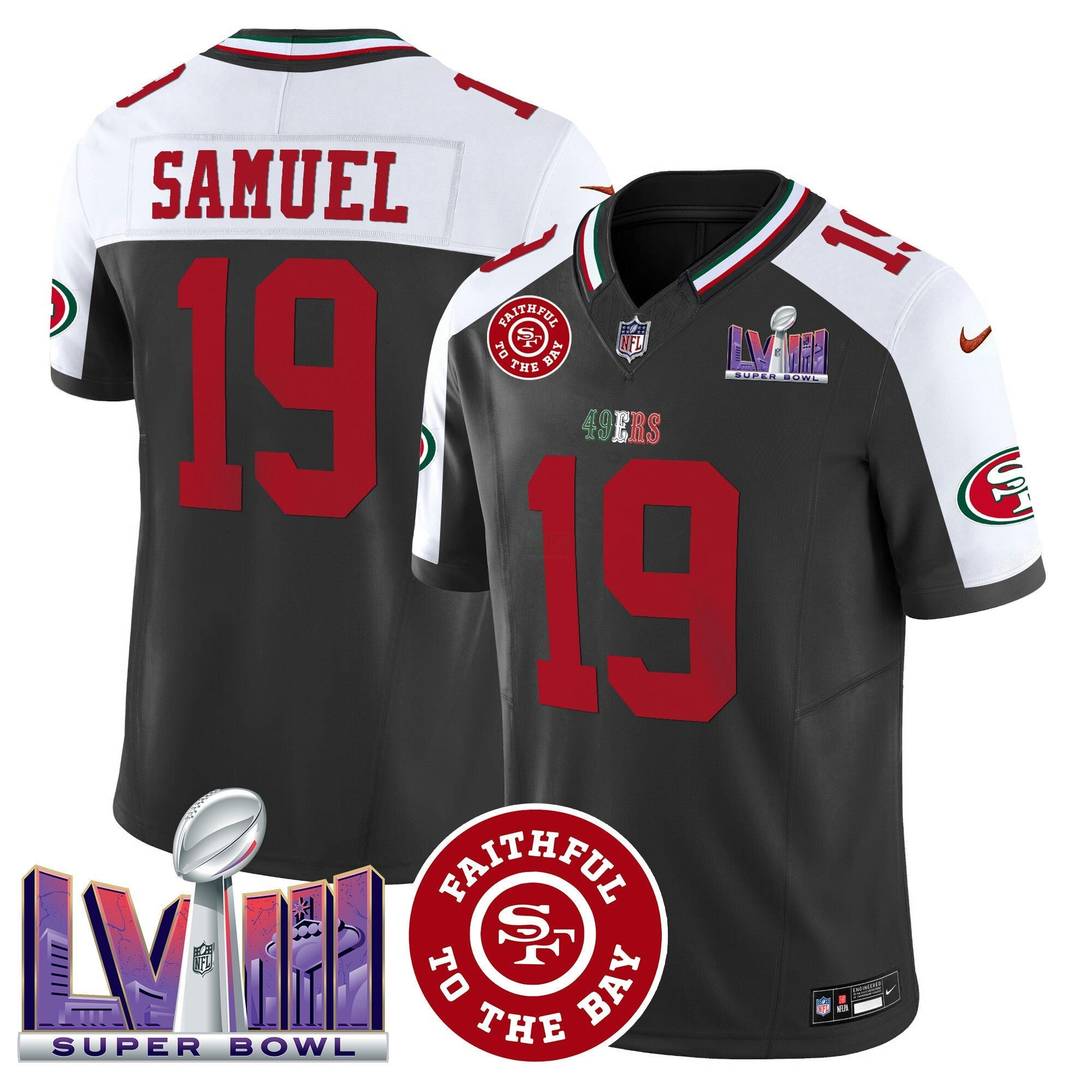 Camisa NFL Men’s Mexico Faithful & Super Bowl LVIII Patch Vapor Jersey