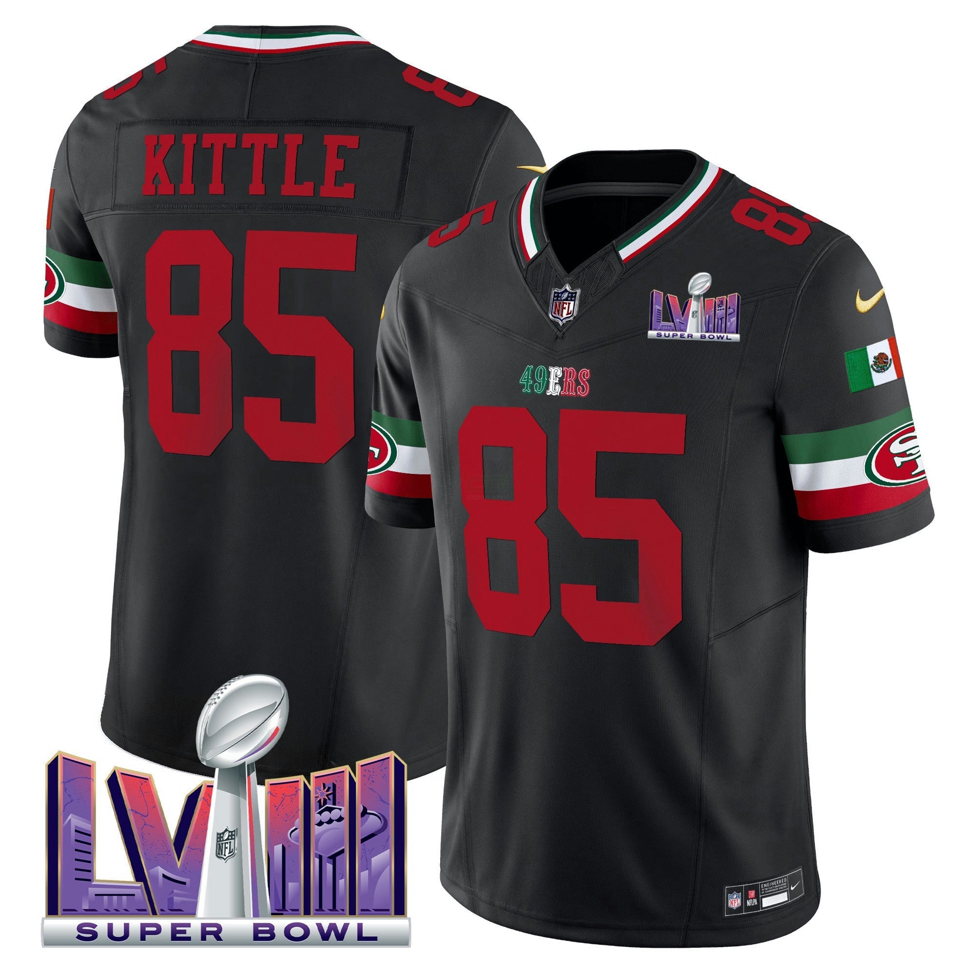 Camisa NFL Men’s Mexico Super Bowl LVIII Patch Vapor Jersey