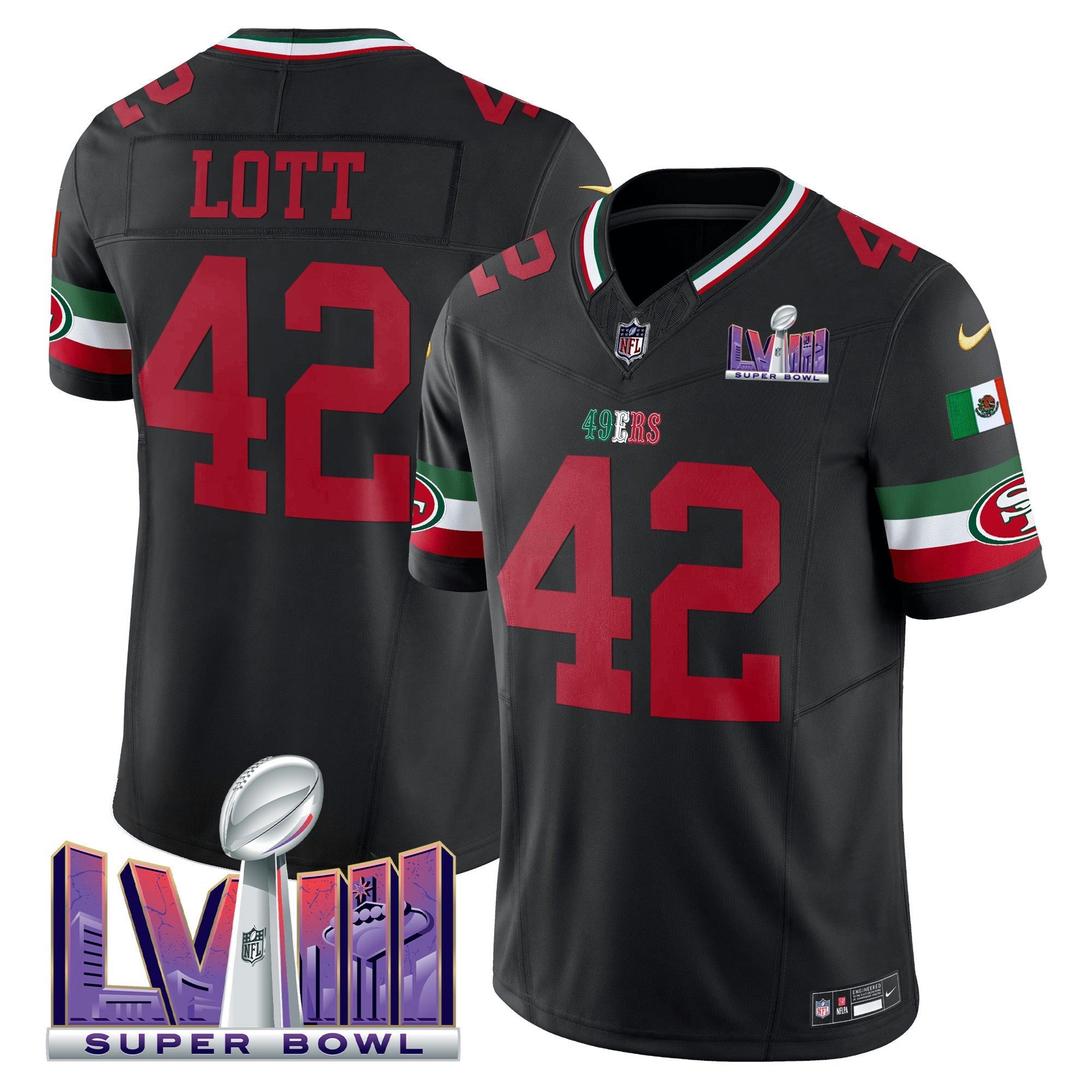 Camisa NFL Men’s Mexico Super Bowl LVIII Patch Vapor Jersey