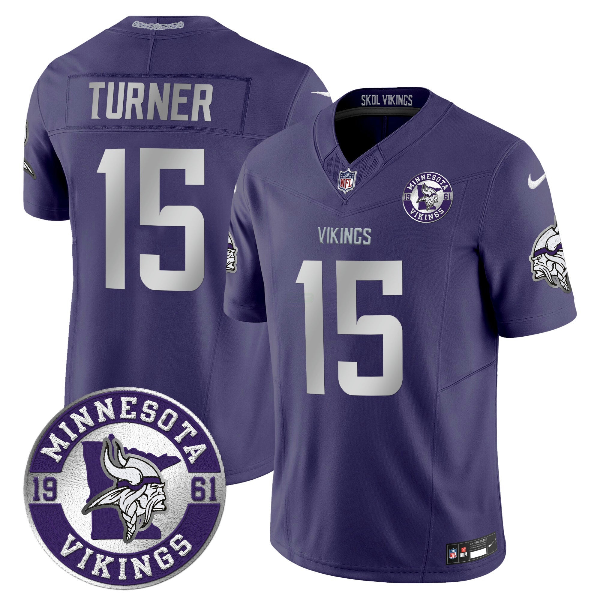 Camisa NFL Men’s Minnesota 2024 Vapor Limited Jersey – Est. 1961 Patch