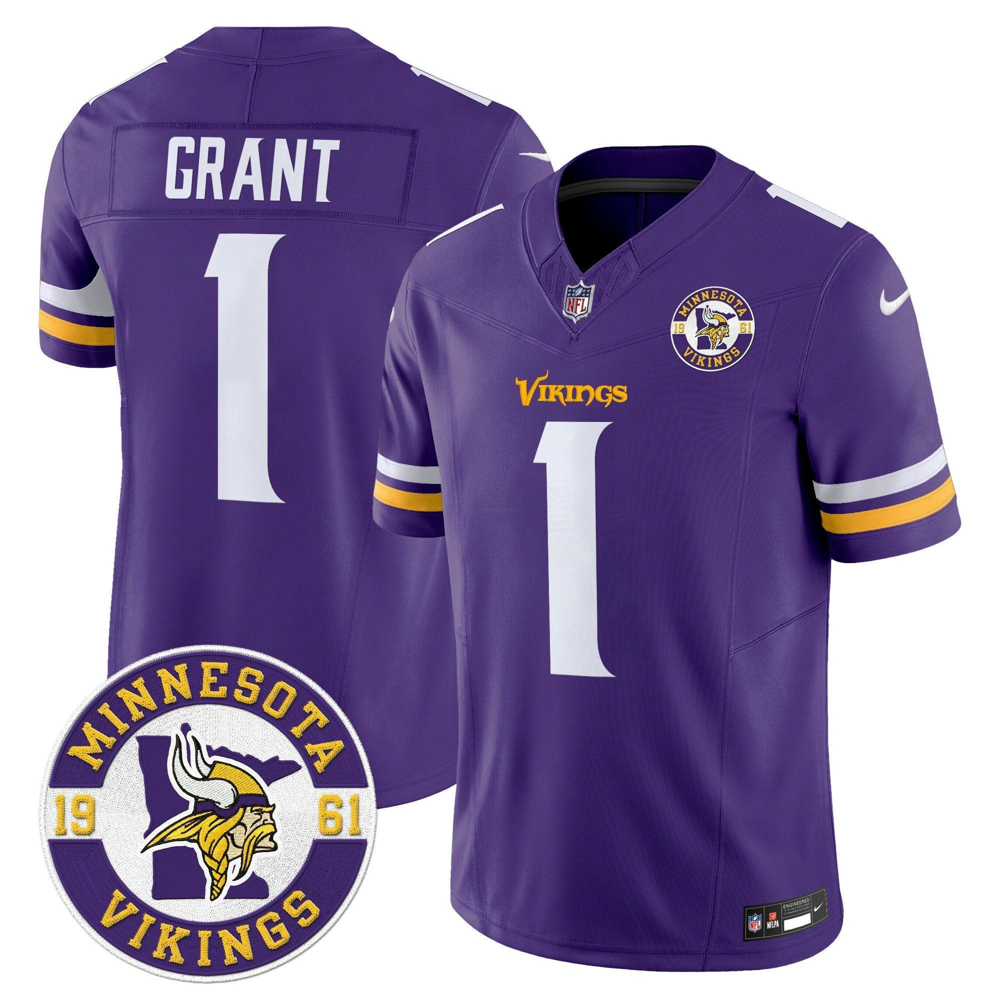 Camisa NFL Men’s Minnesota 2024 Vapor Limited Jersey V2 – Est. 1961 Patch