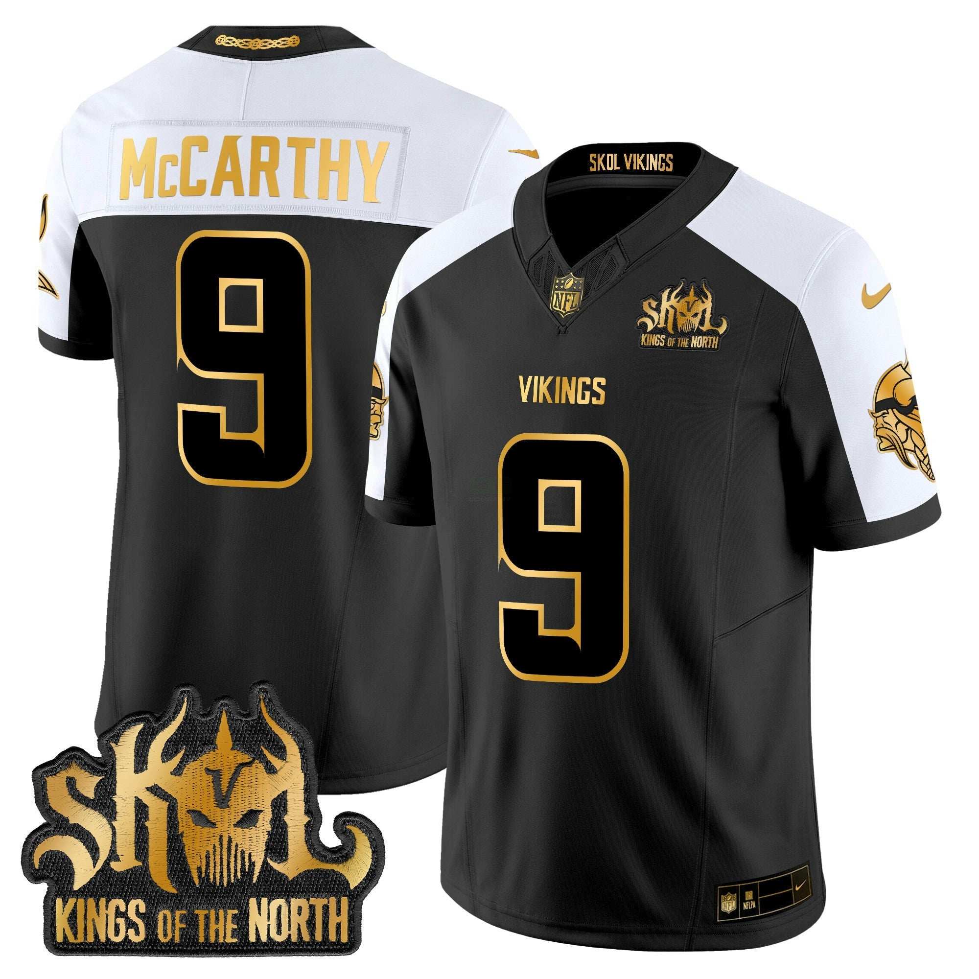 Camisa NFL Men’s Minnesota 2024 Winter Warrior Skol Patch Dourada Vapor Limited Jersey