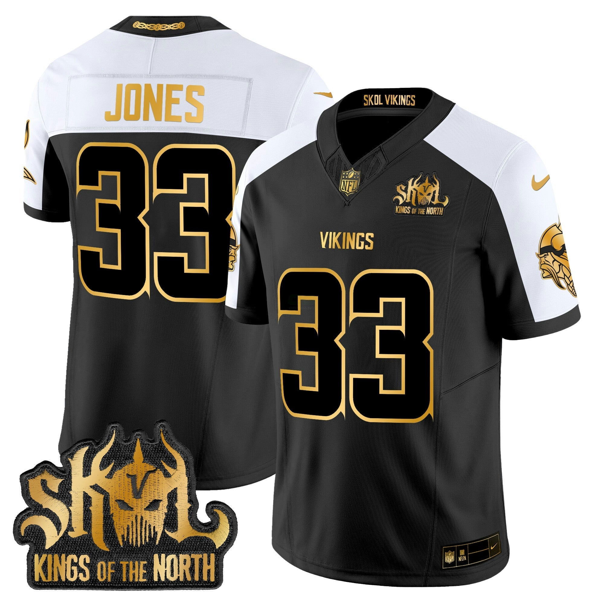 Camisa NFL Men’s Minnesota 2024 Winter Warrior Skol Patch Dourada Vapor Limited Jersey