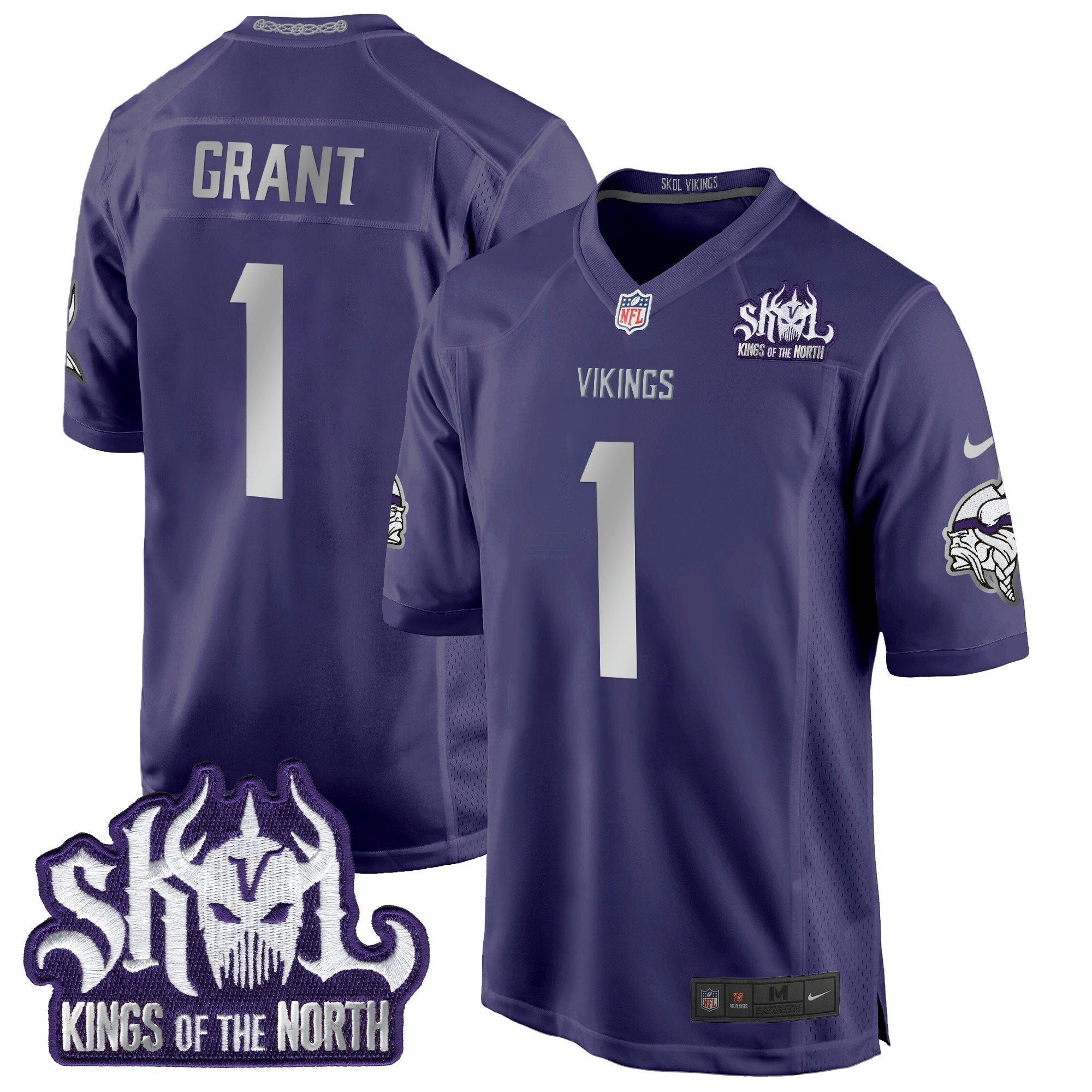 Camisa NFL Men’s Minnesota 2024 Winter Warrior Skol Patch Game Jersey